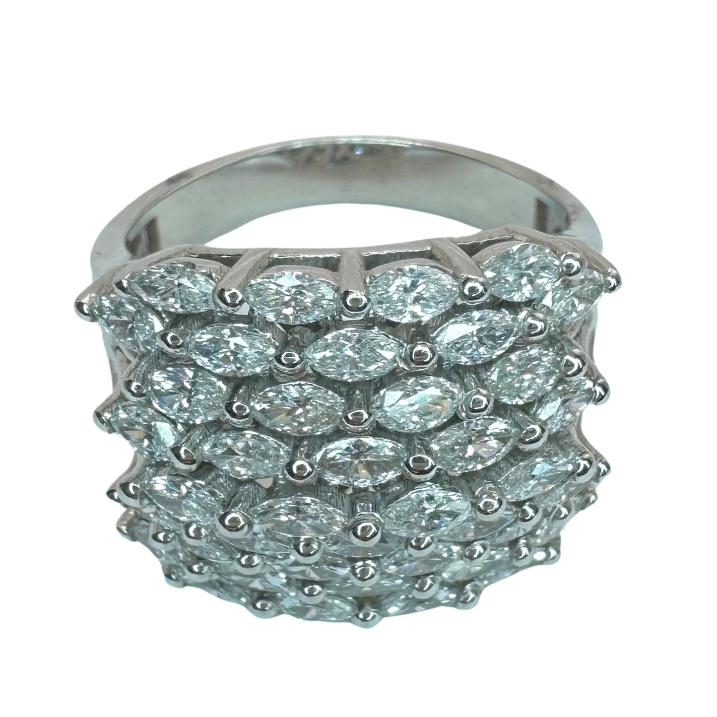 18k Marquise Cut Diamond Wide Band Ring