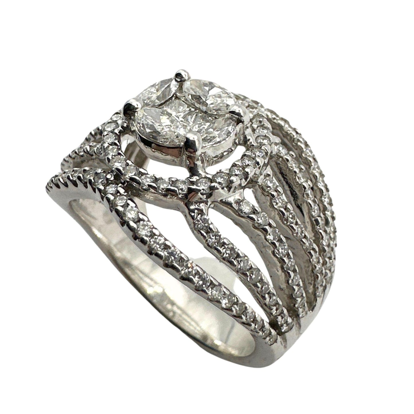 18k Marquise and Princess Cut Diamond Ring