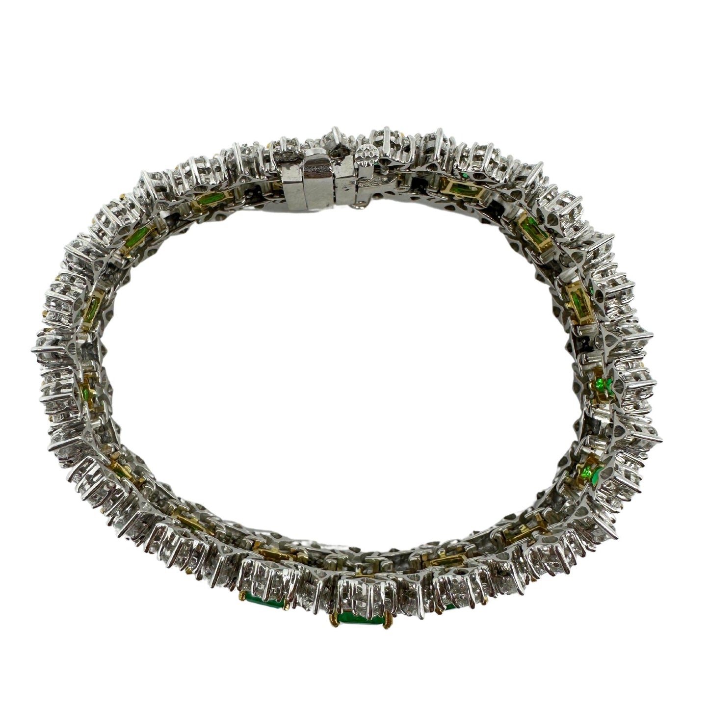 18K Diamond and Emerald Bracelet