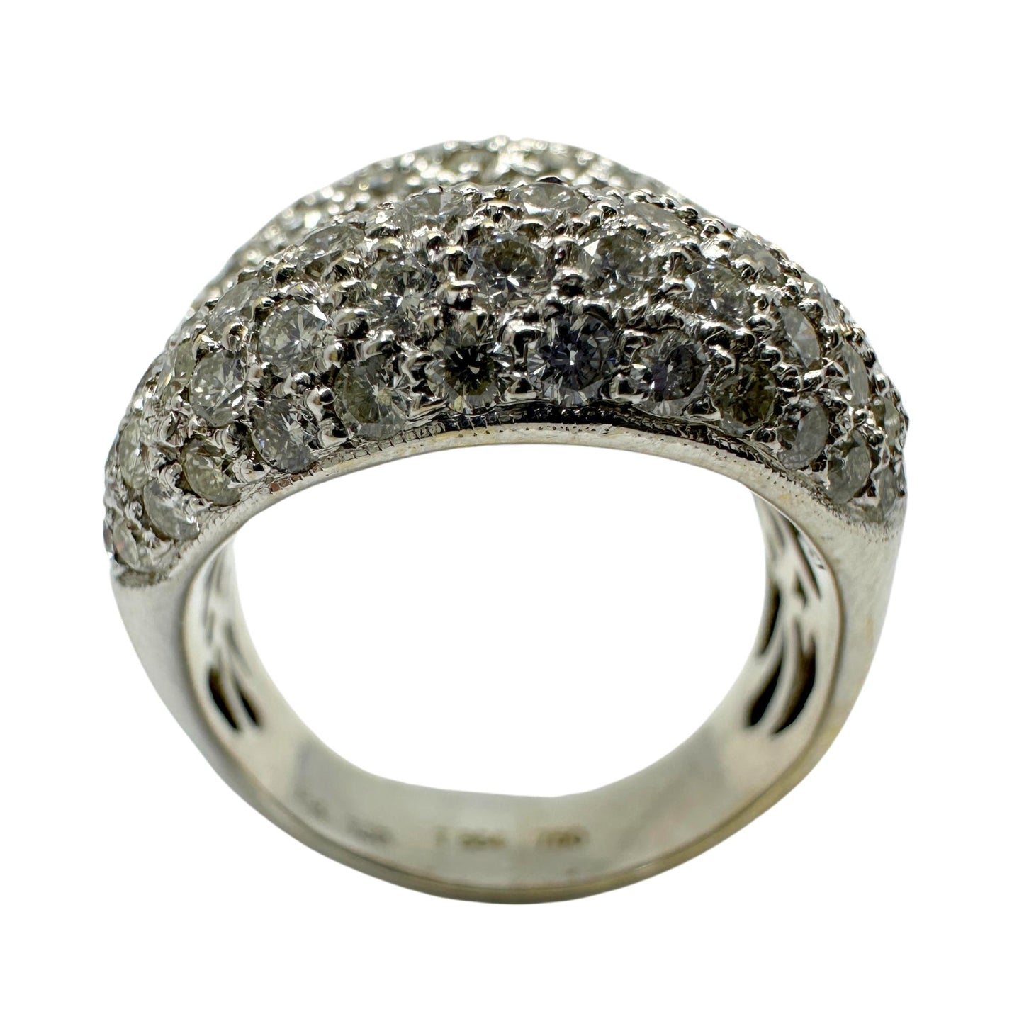 18k White Gold Diamond Wide Band Ring
