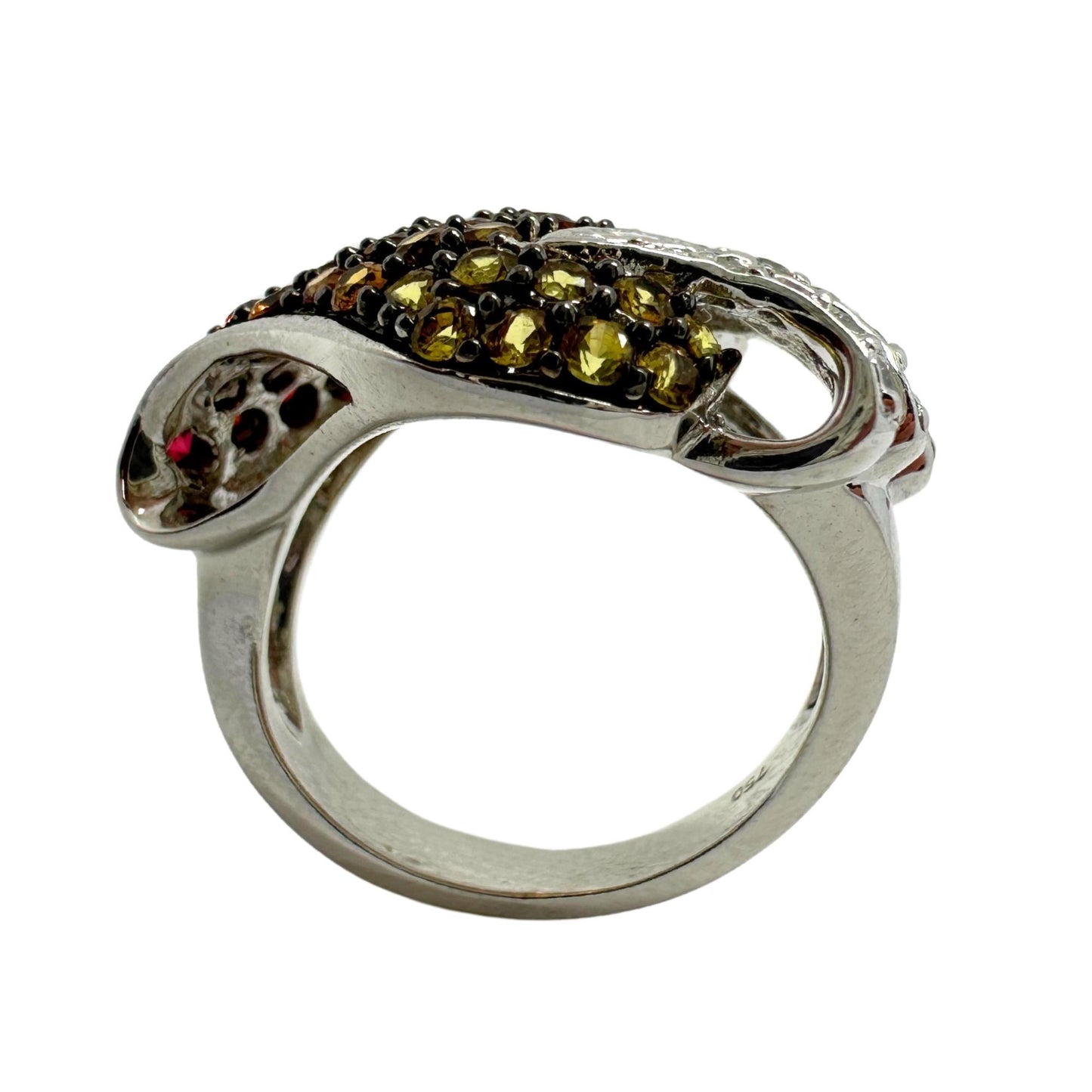 18K White Gold Diamond and Multi Sapphire Ring