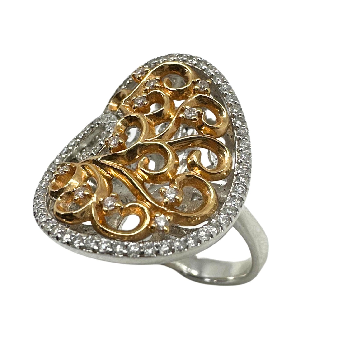 18K White and Rose Gold Diamond Ring