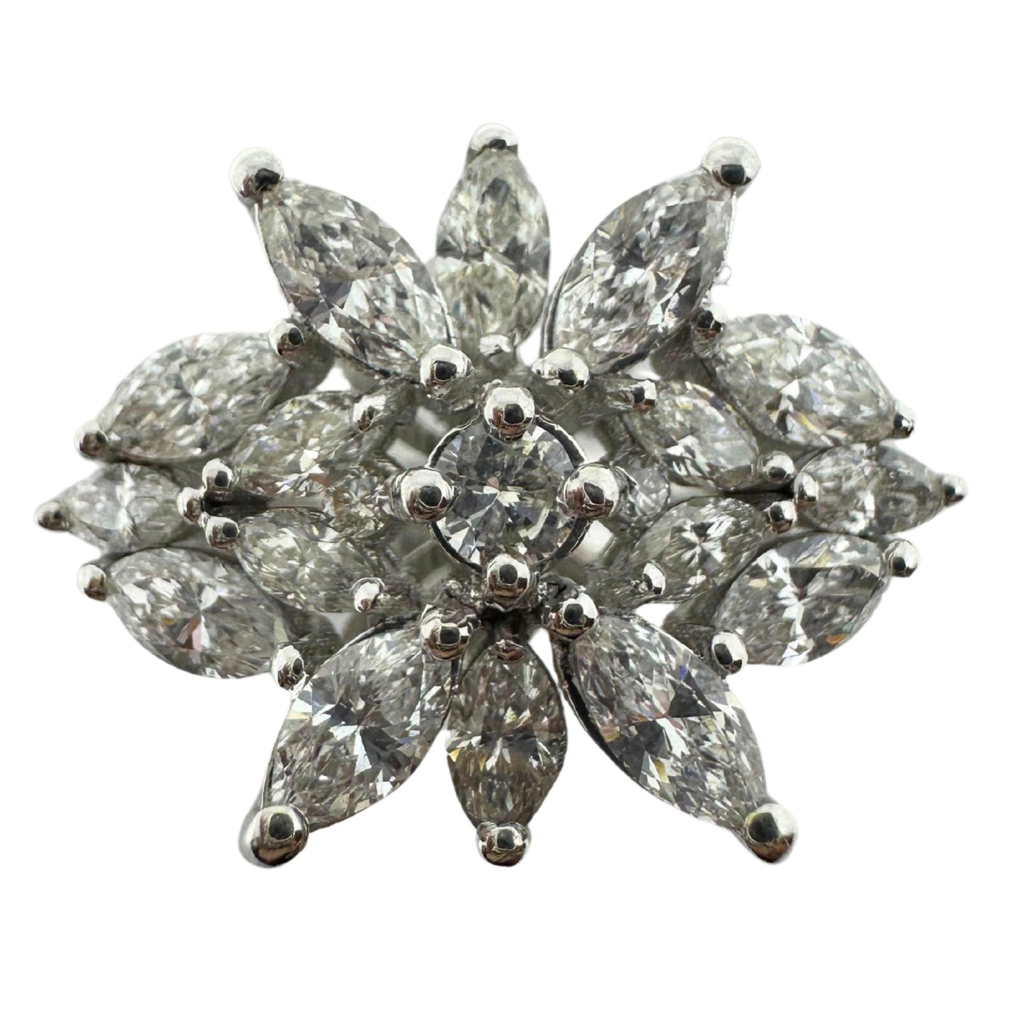 18K White Gold Marquise Cut Diamond Ring