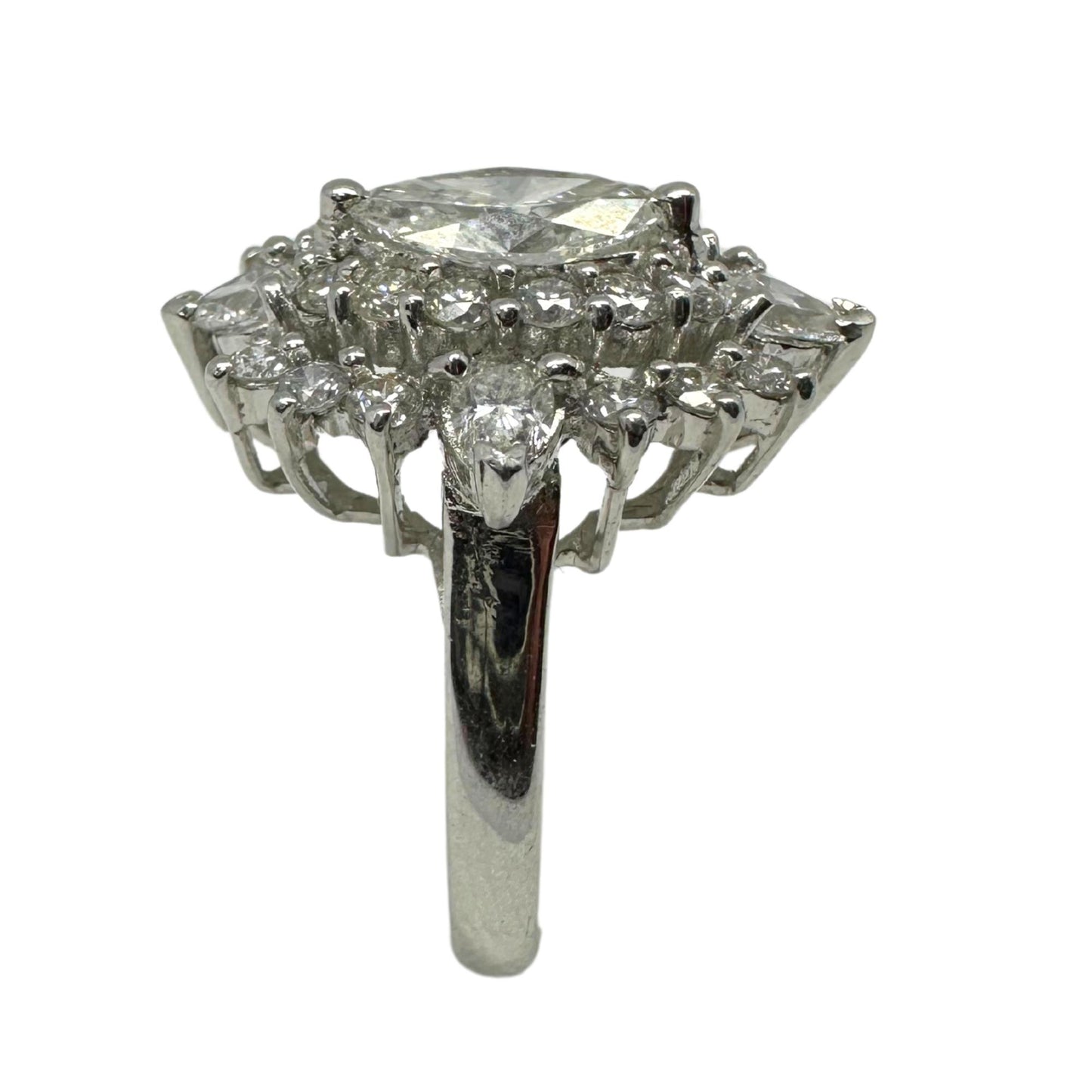 18K White Gold Marquise Cut Diamond Ring