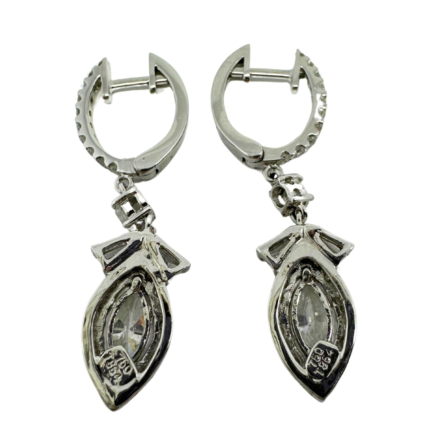 18K White Gold Marquise Diamond Earrings