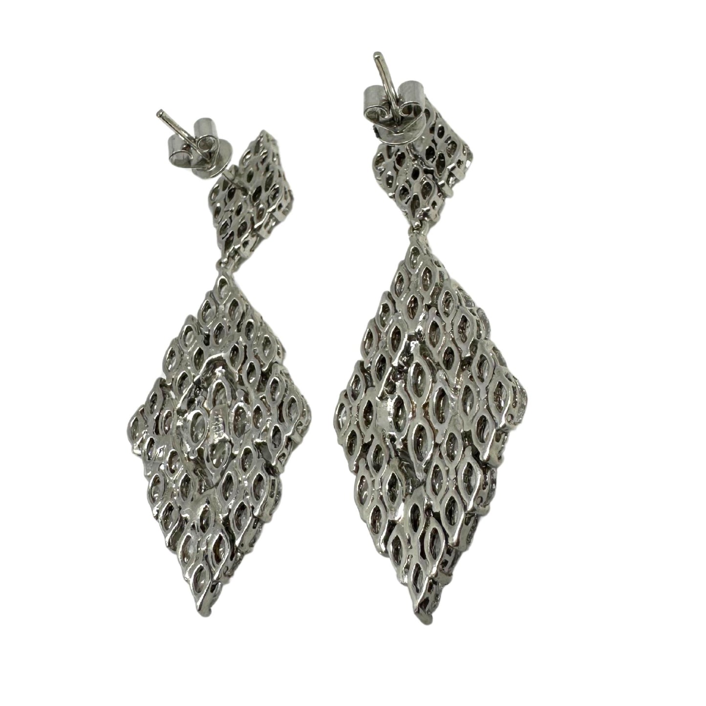 18K White Gold Marquise Cut Diamond Earrings