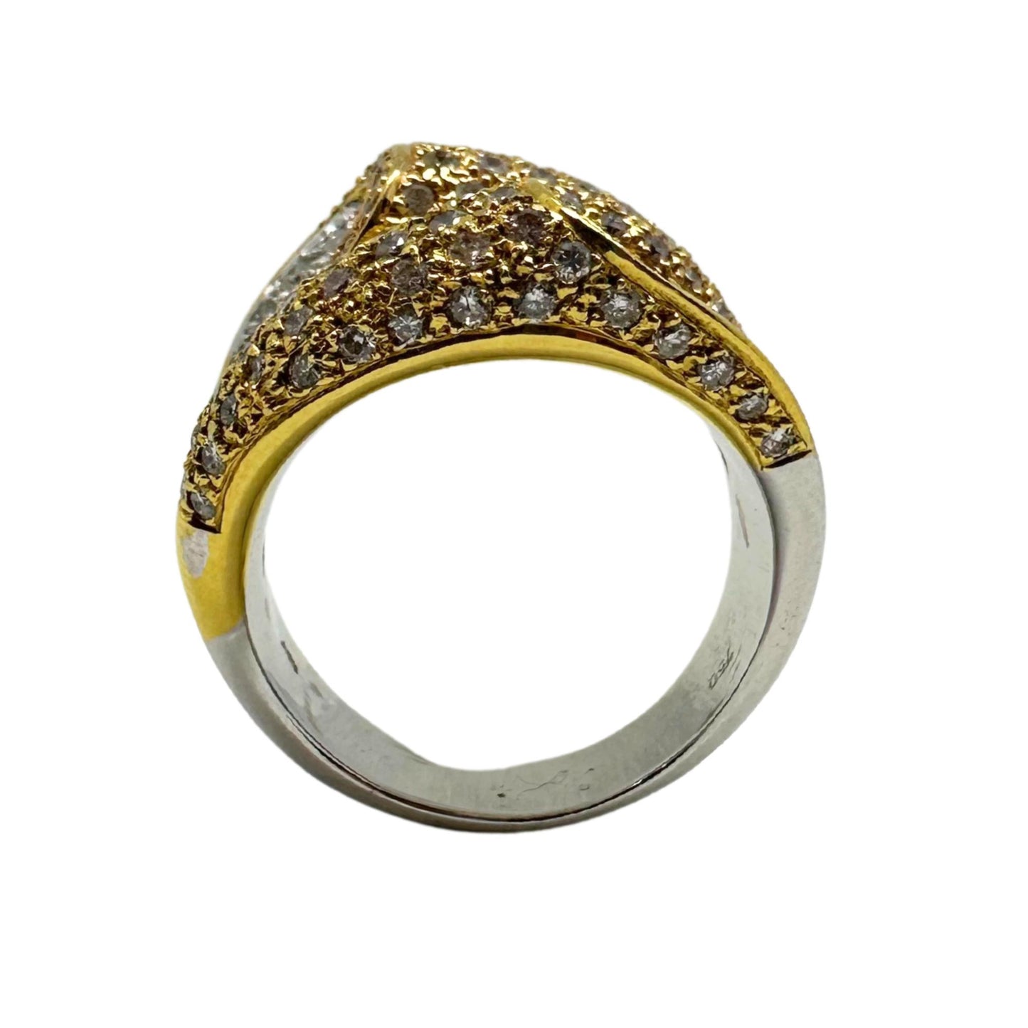 18K Gold Diamond Wide Band Ring