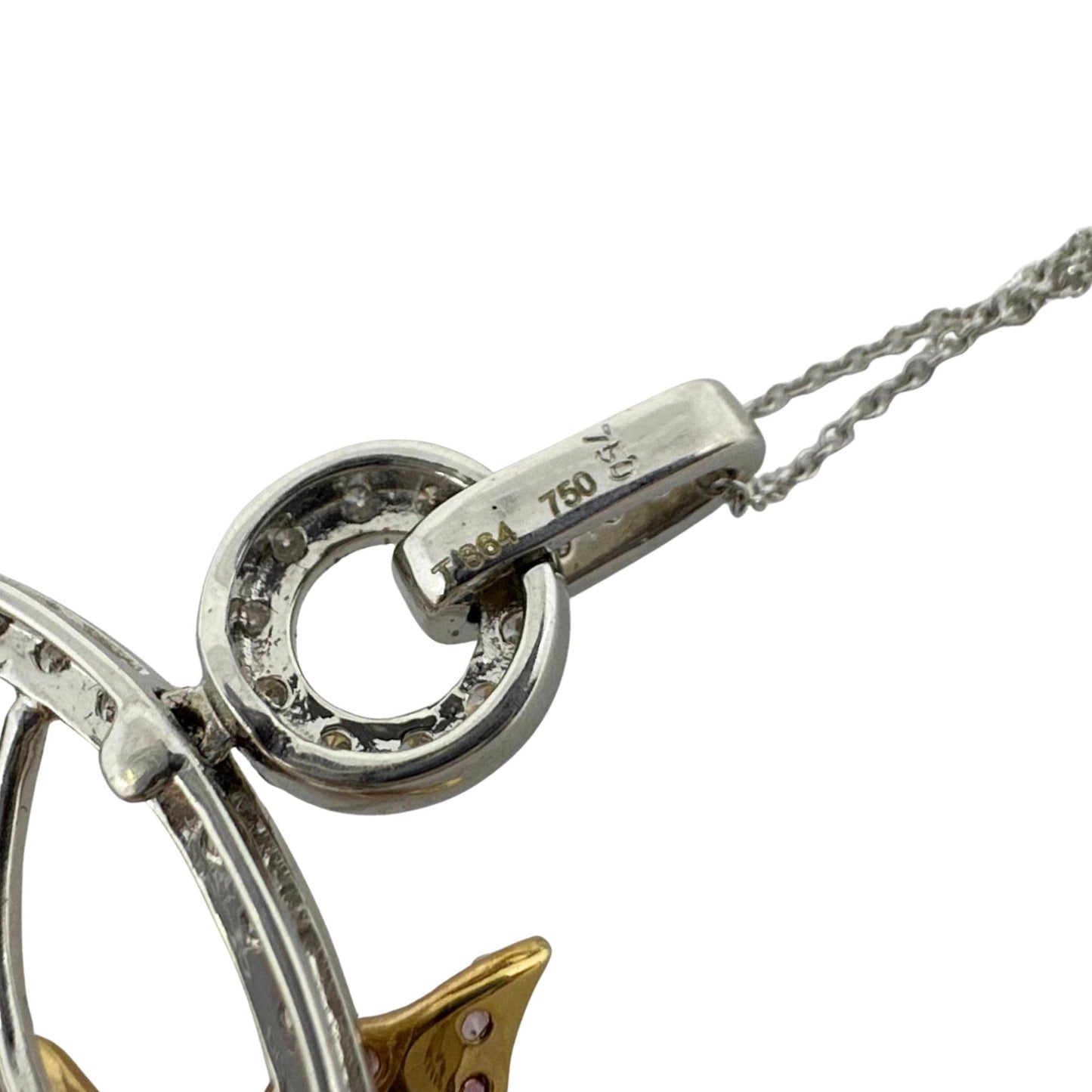 18K Tricolor Gold White and Brown Diamond, and Multi-Sapphire Pendant Necklace