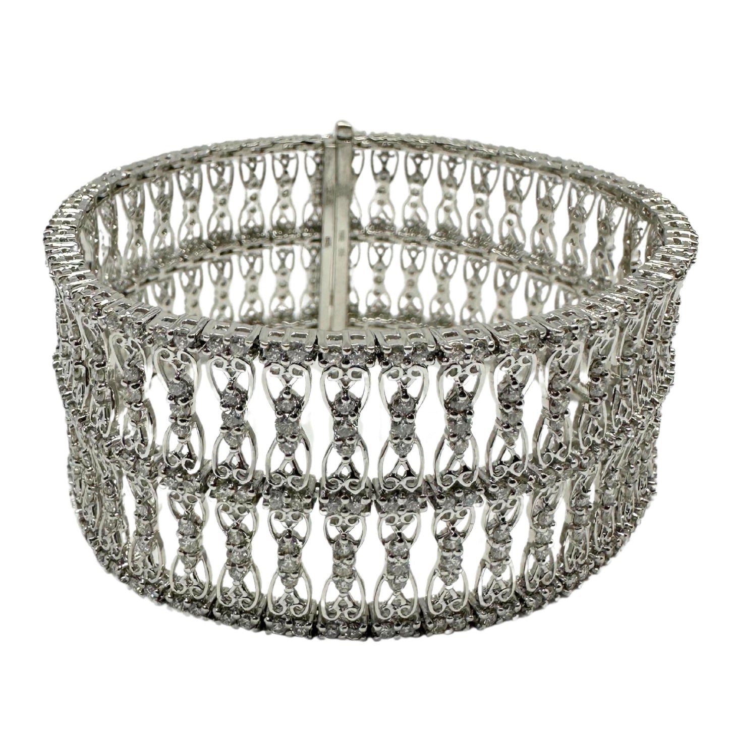 18K White Gold 9.48 Carat Diamond Bracelet - 7 inches