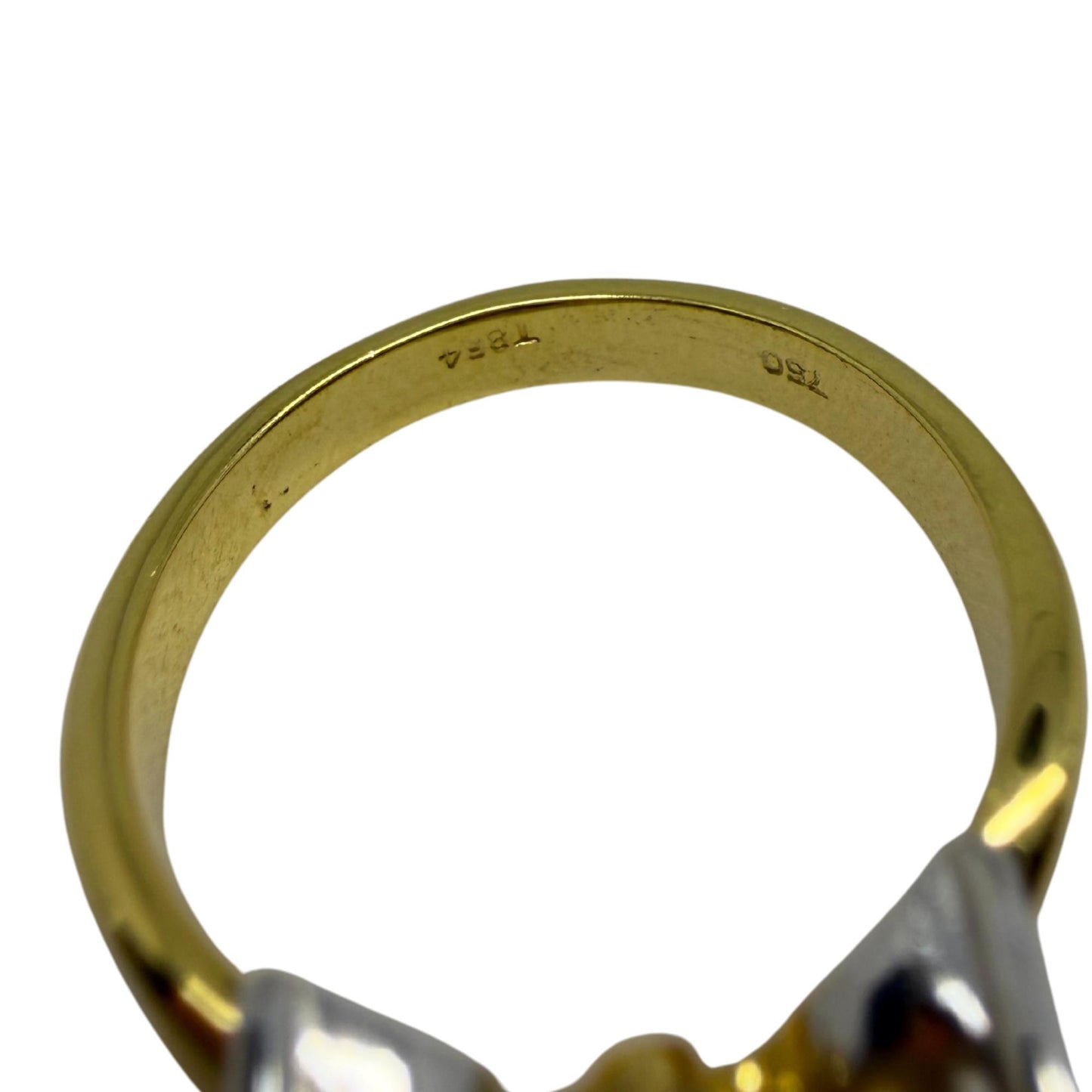 18K Yellow Gold Marquise Cut White and Brown Diamond Butterfly Ring