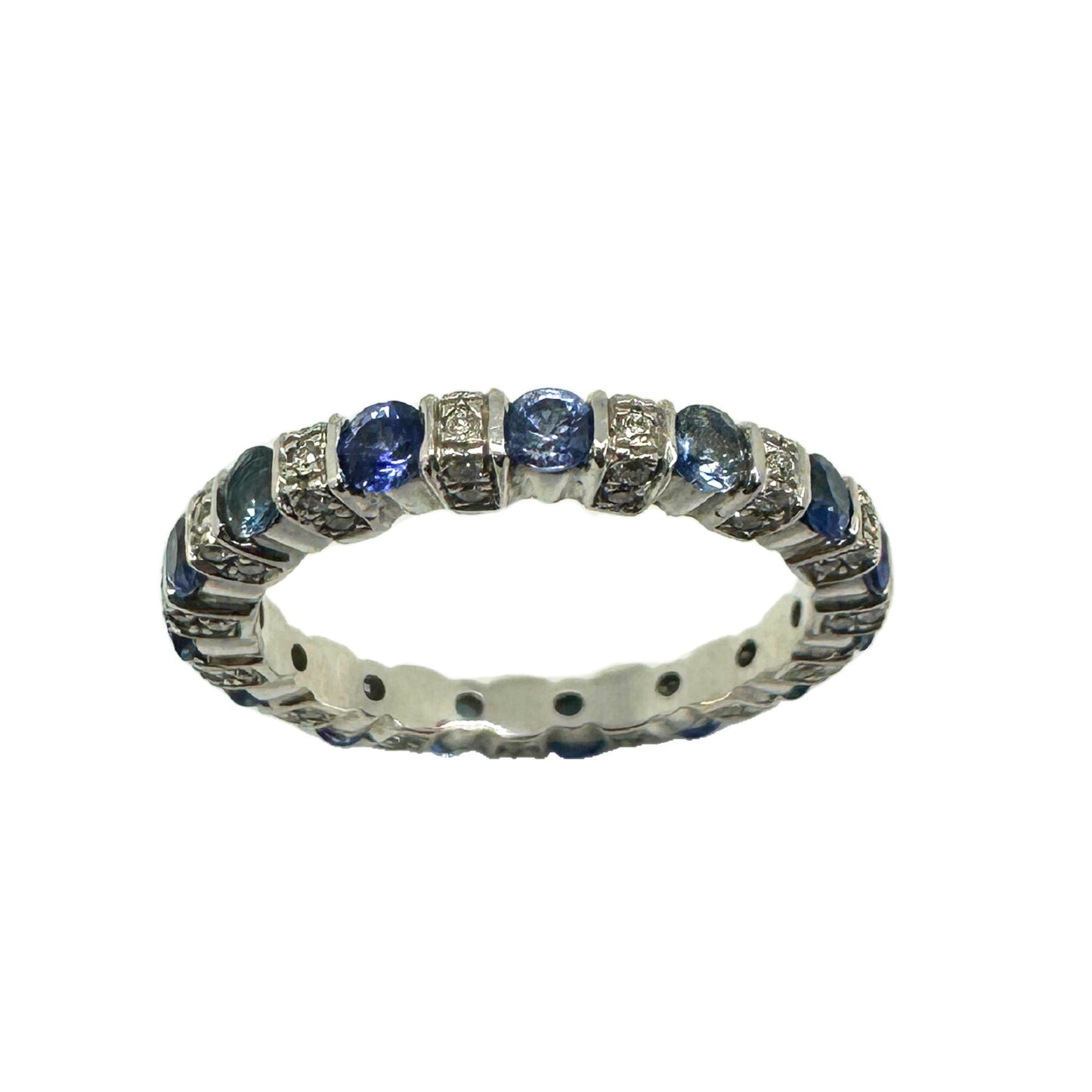 14k Diamond and Sapphire Band