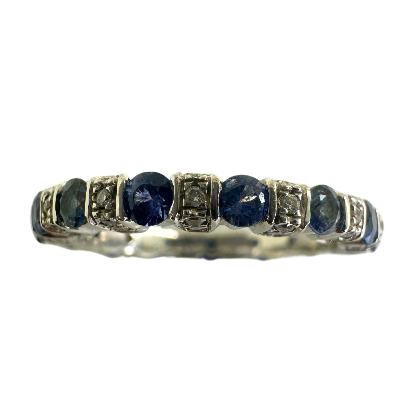 14k Diamond and Sapphire Band