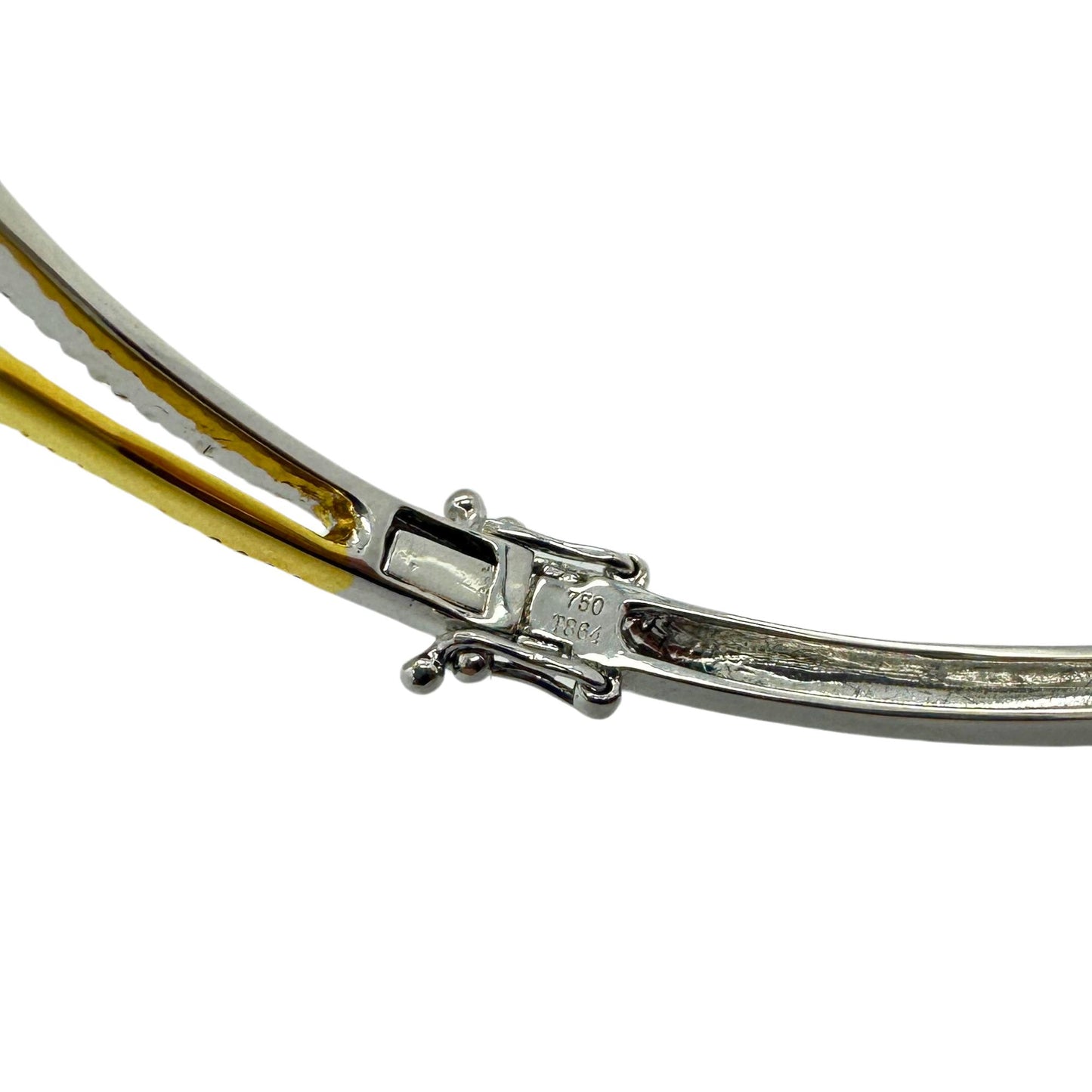 18k Diamond, Pink and Yellow Sapphire Bangle Bracelet.