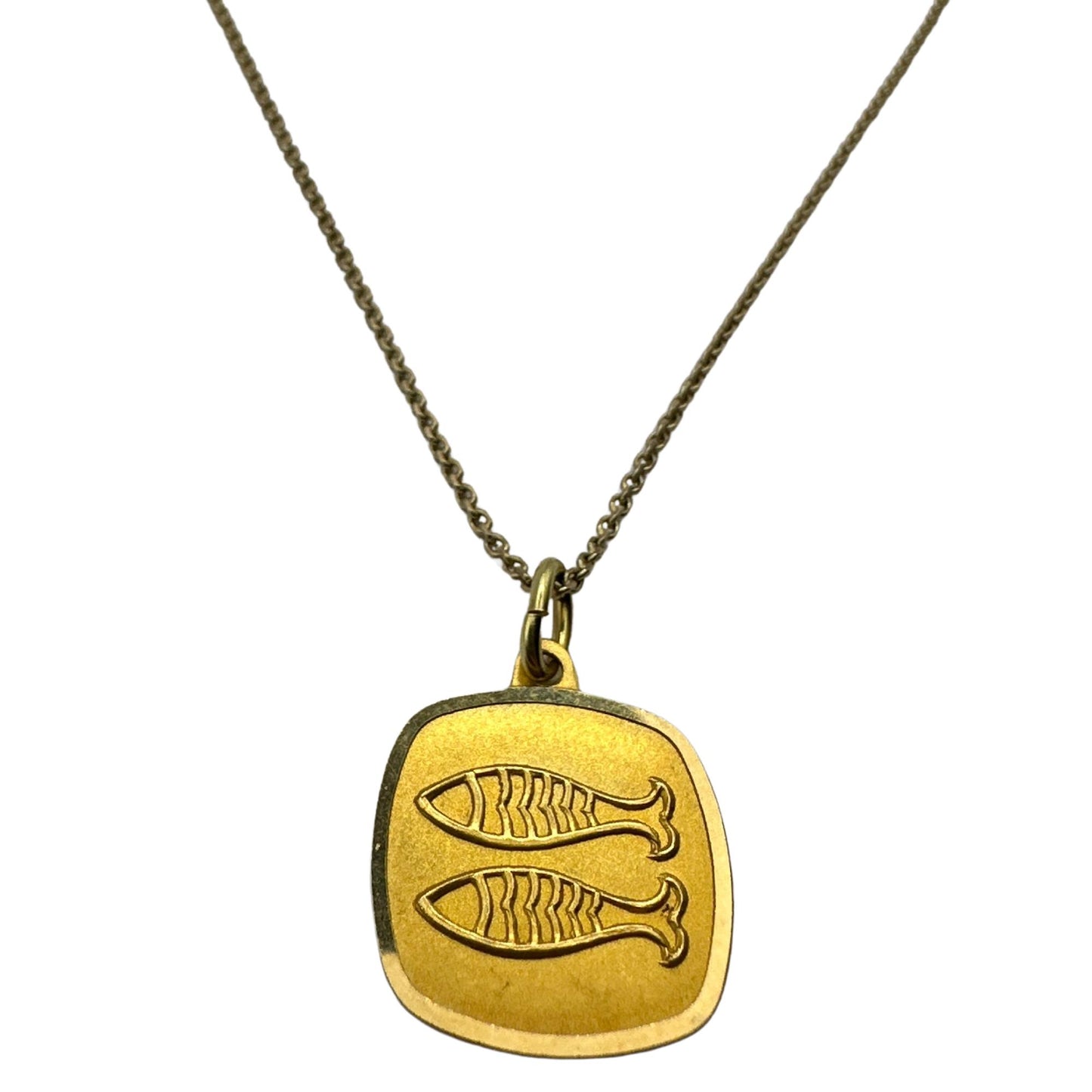 18k Yellow Gold Pisces Pendant with 14k Chain