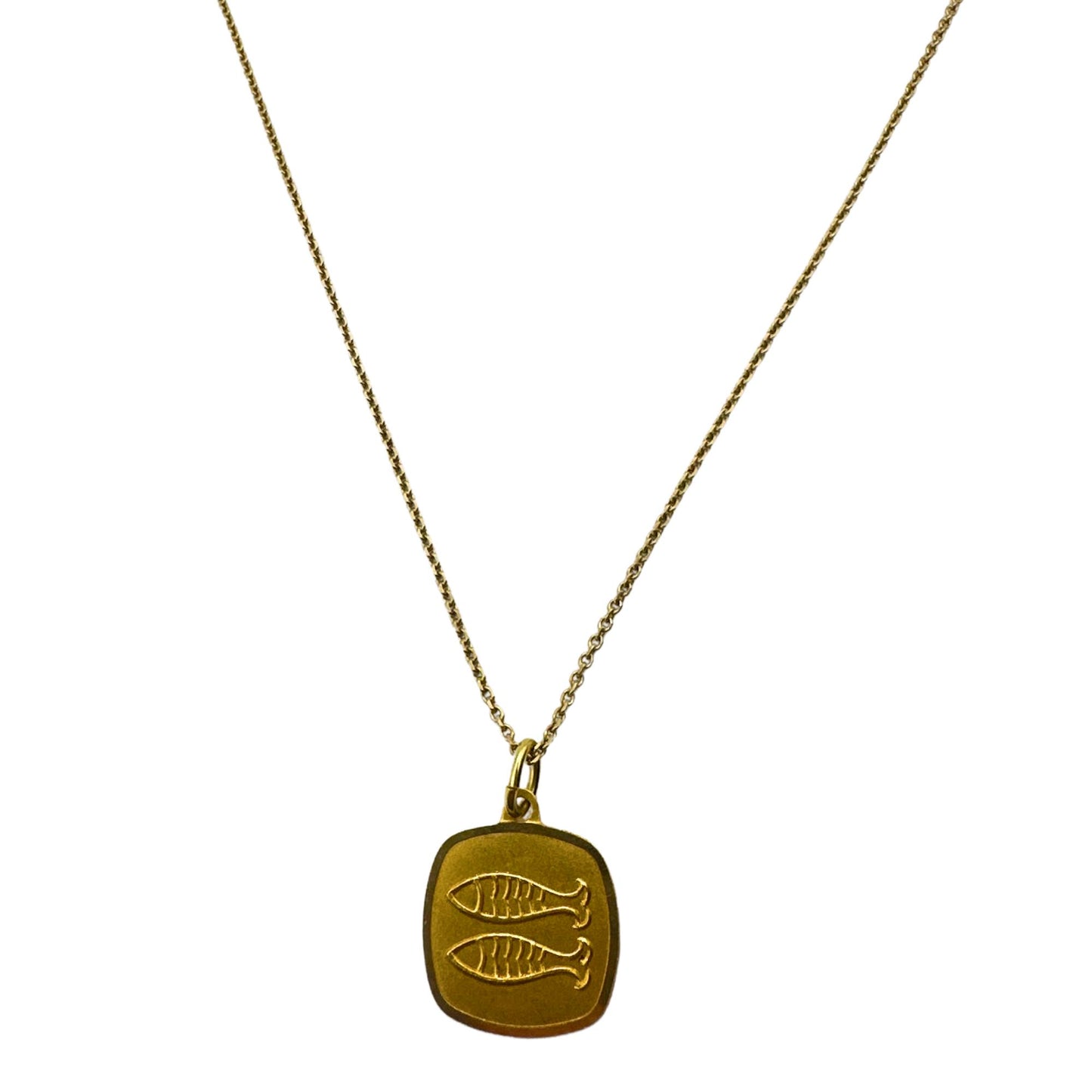 18k Yellow Gold Pisces Pendant with 14k Chain