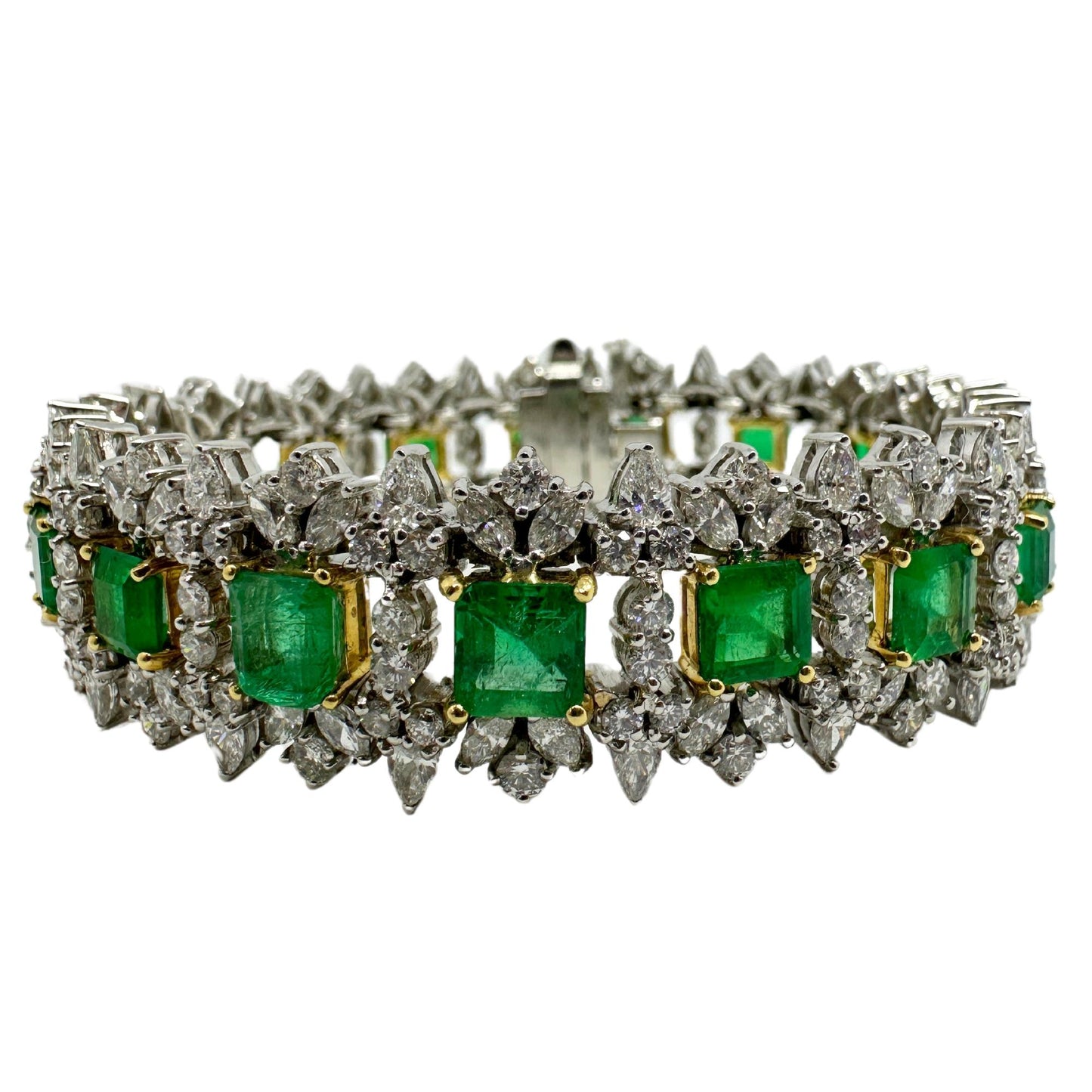18K Diamond and Emerald Bracelet