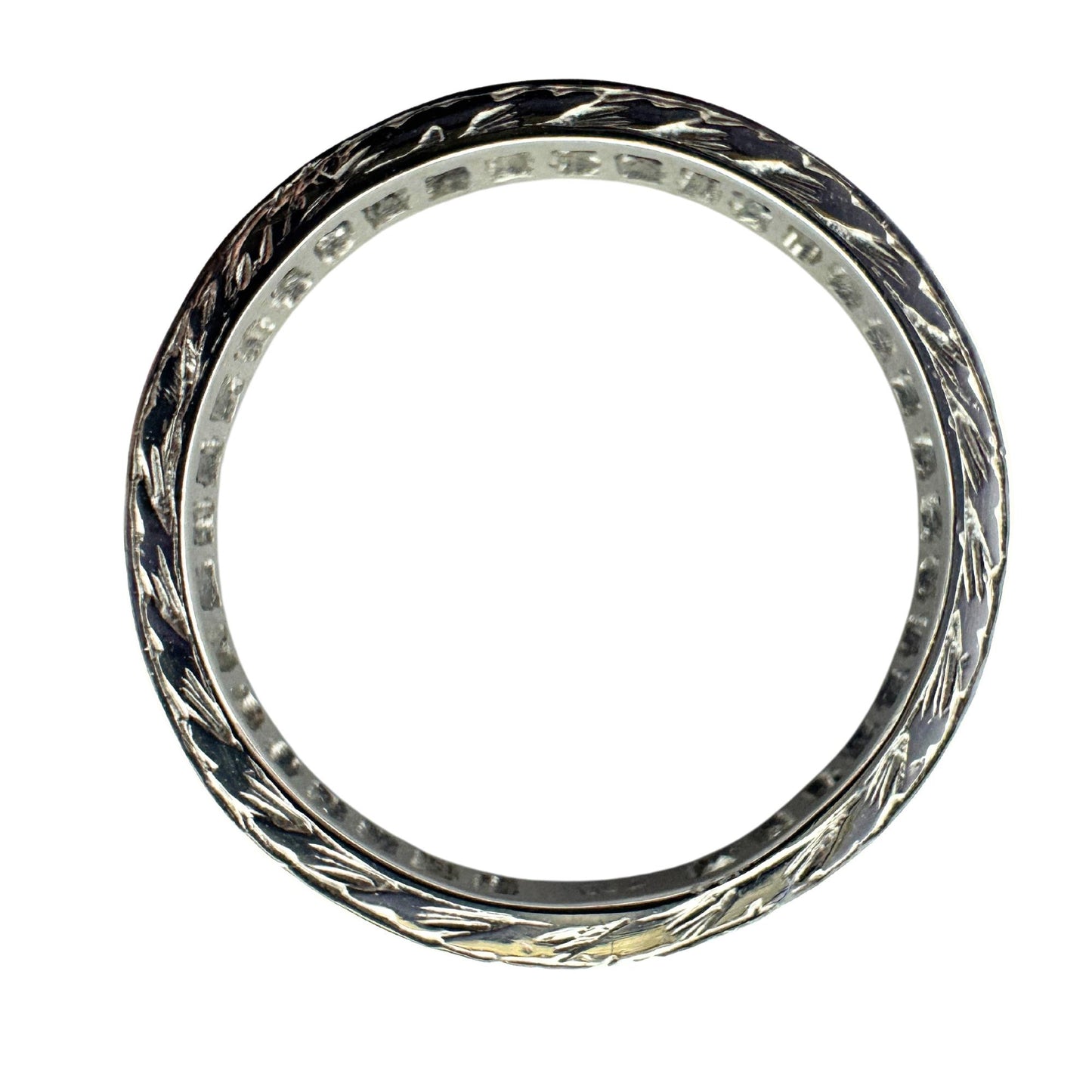 18K White Gold Diamond and Sapphire Band