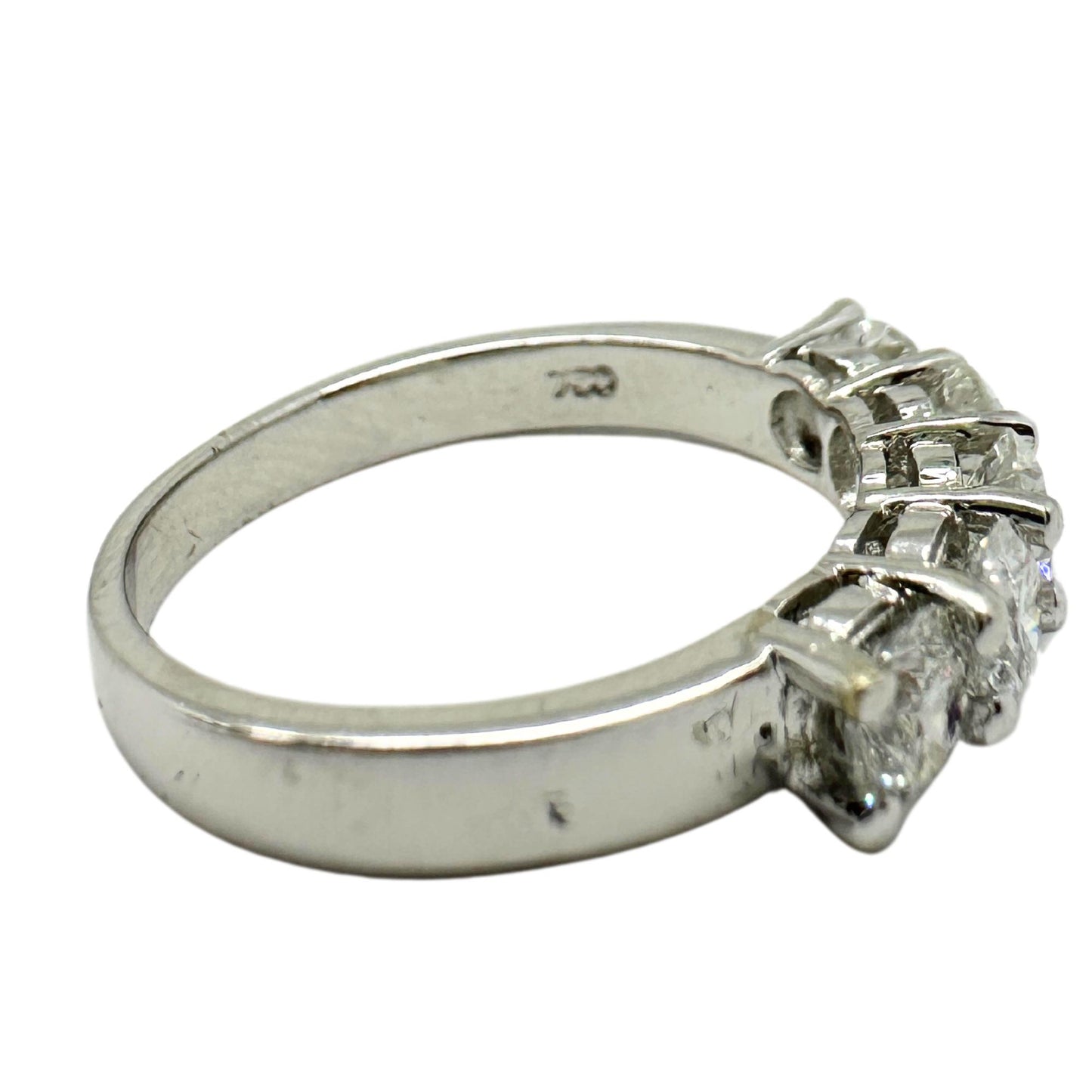 18K White Gold Five Stone Diamond Band