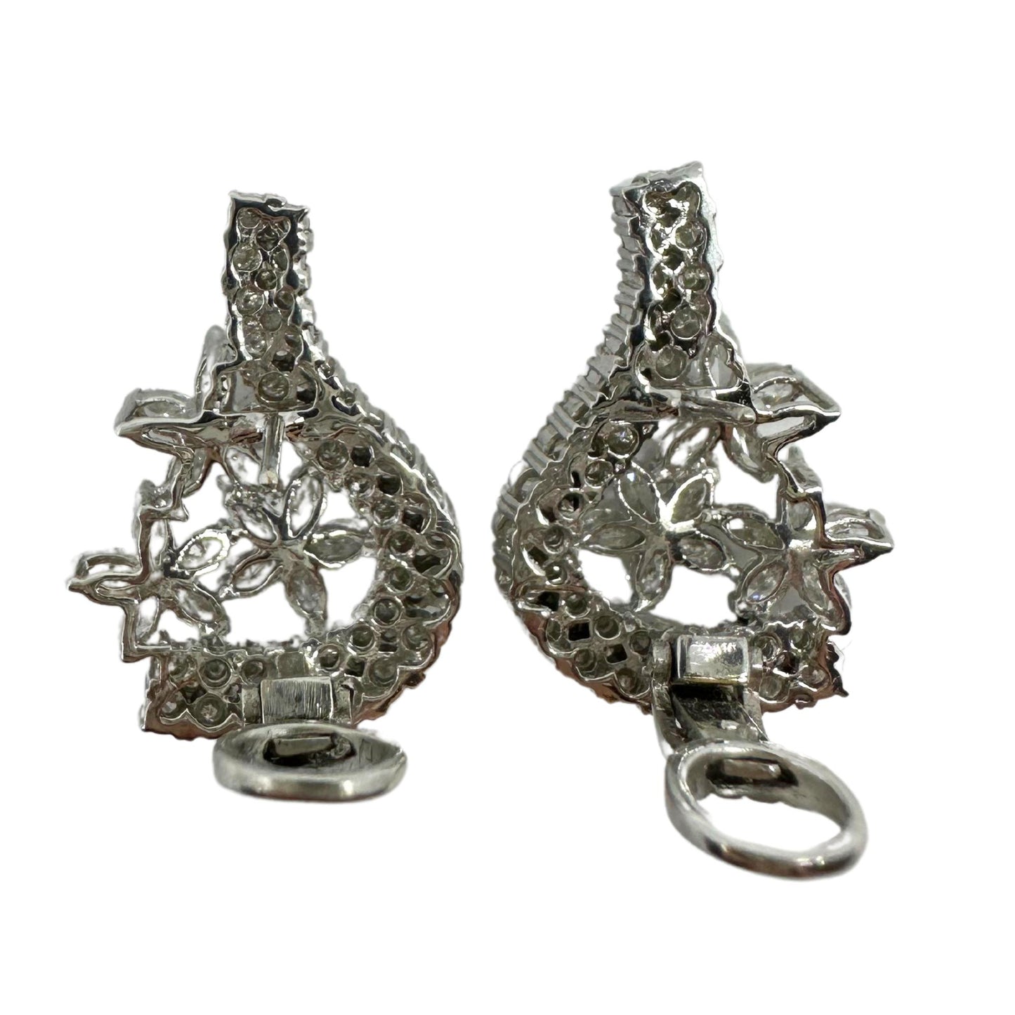 18K White Gold Marquise Cut Diamond Earrings