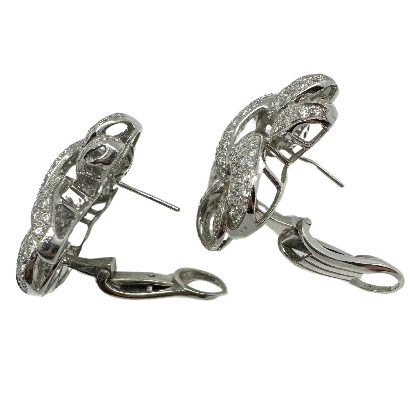 18K White Gold Diamond Earrings