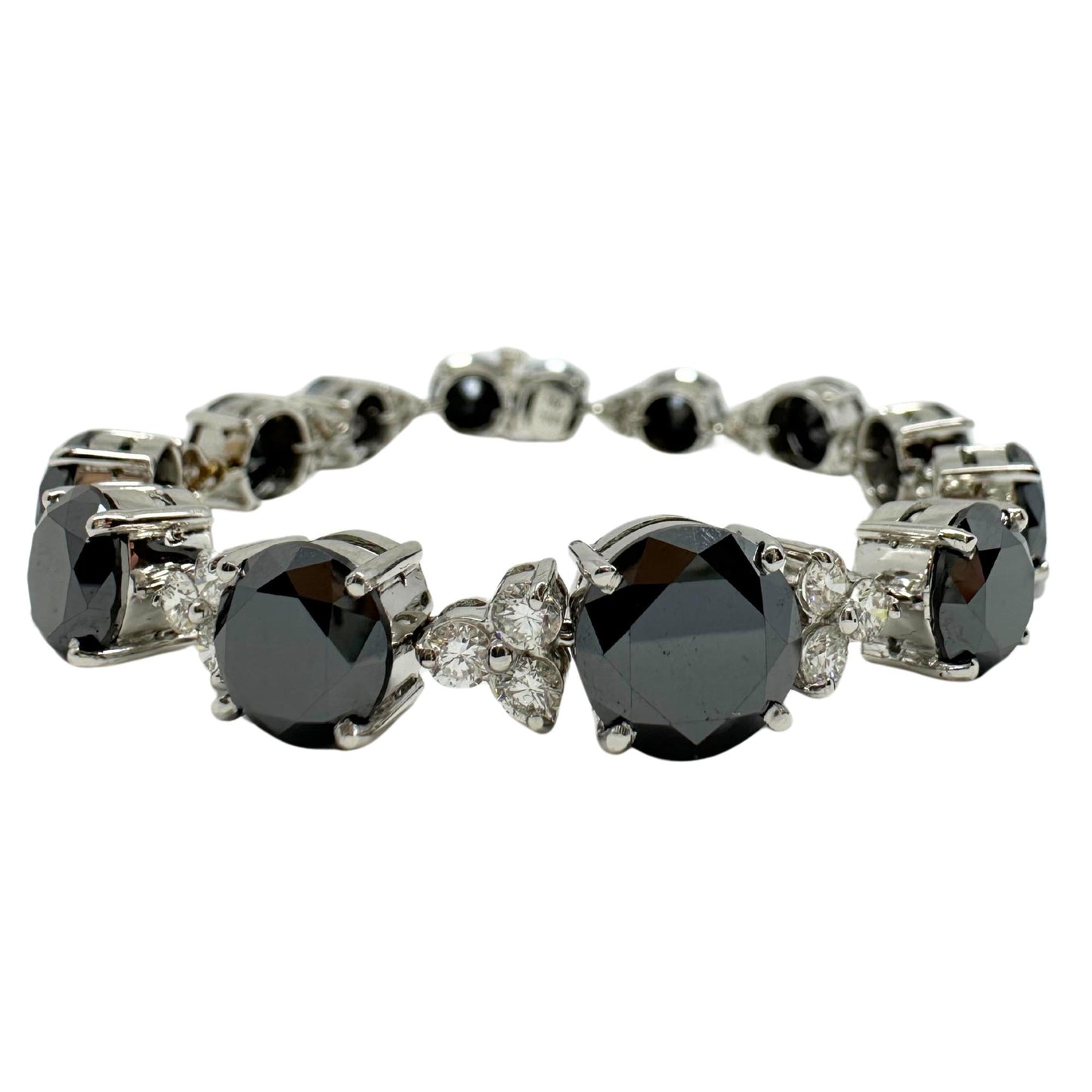 18k White Gold White and Black Diamond Bracelet