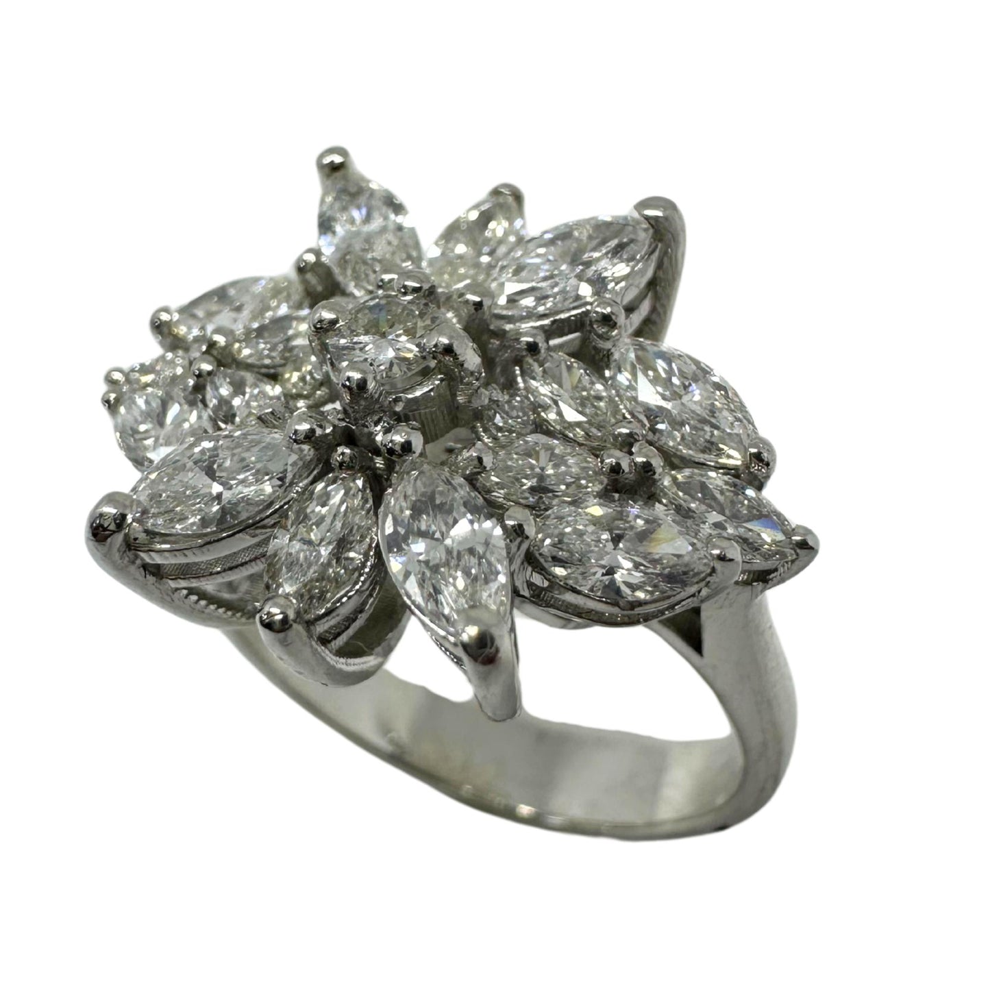 18K White Gold Marquise Cut Diamond Ring
