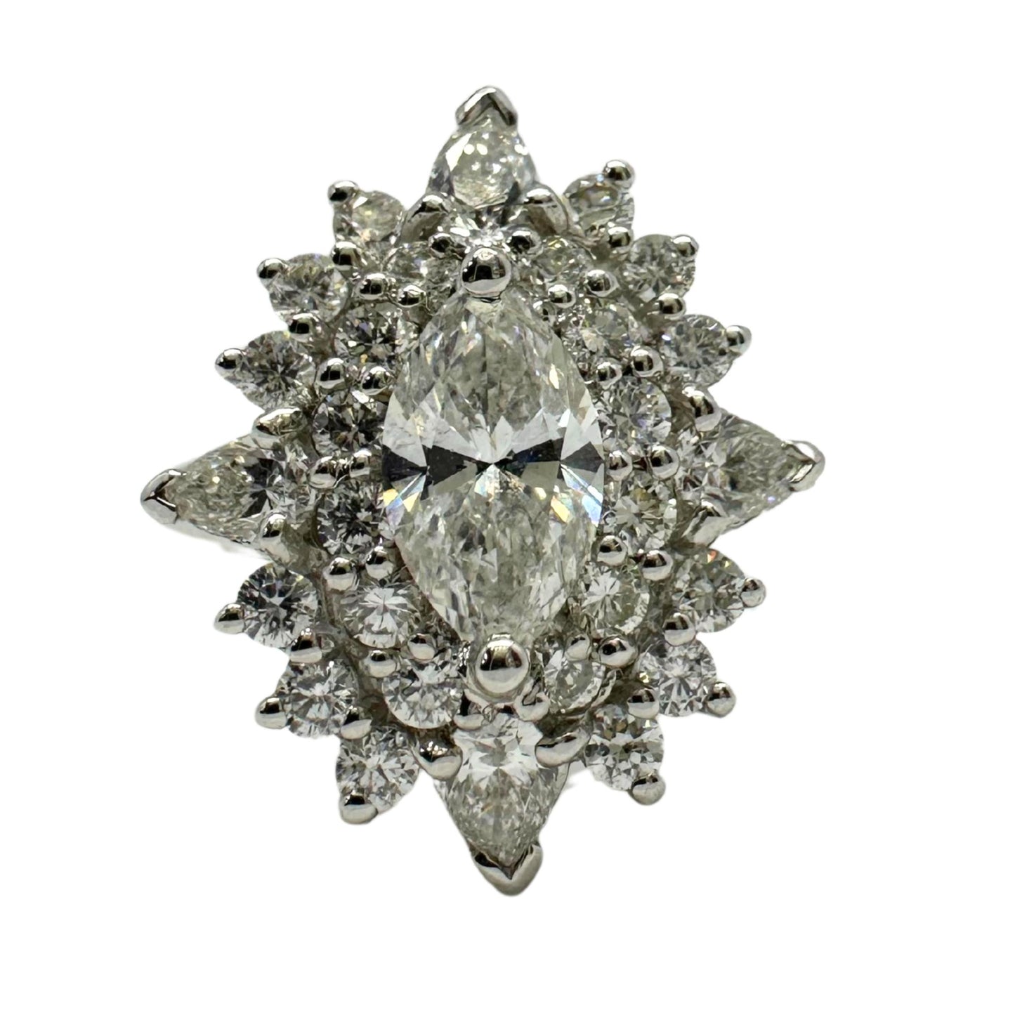 18K White Gold Marquise Cut Diamond Ring