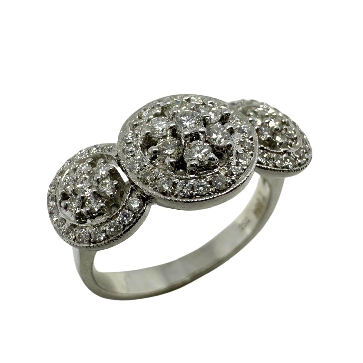 18k White Gold Diamond Cluster Ring