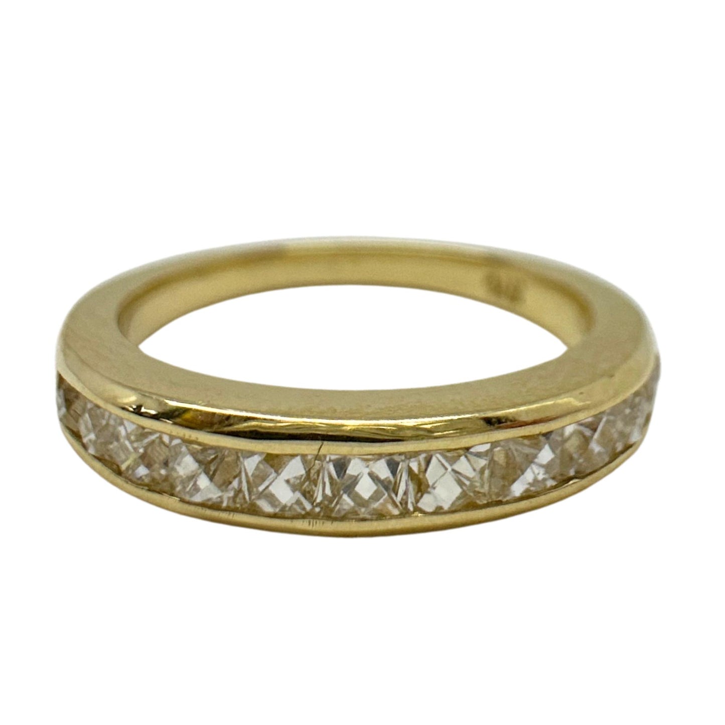 14K Yellow Gold 0.84 Carat Repurposed French Cut Diamond Band - Size 6