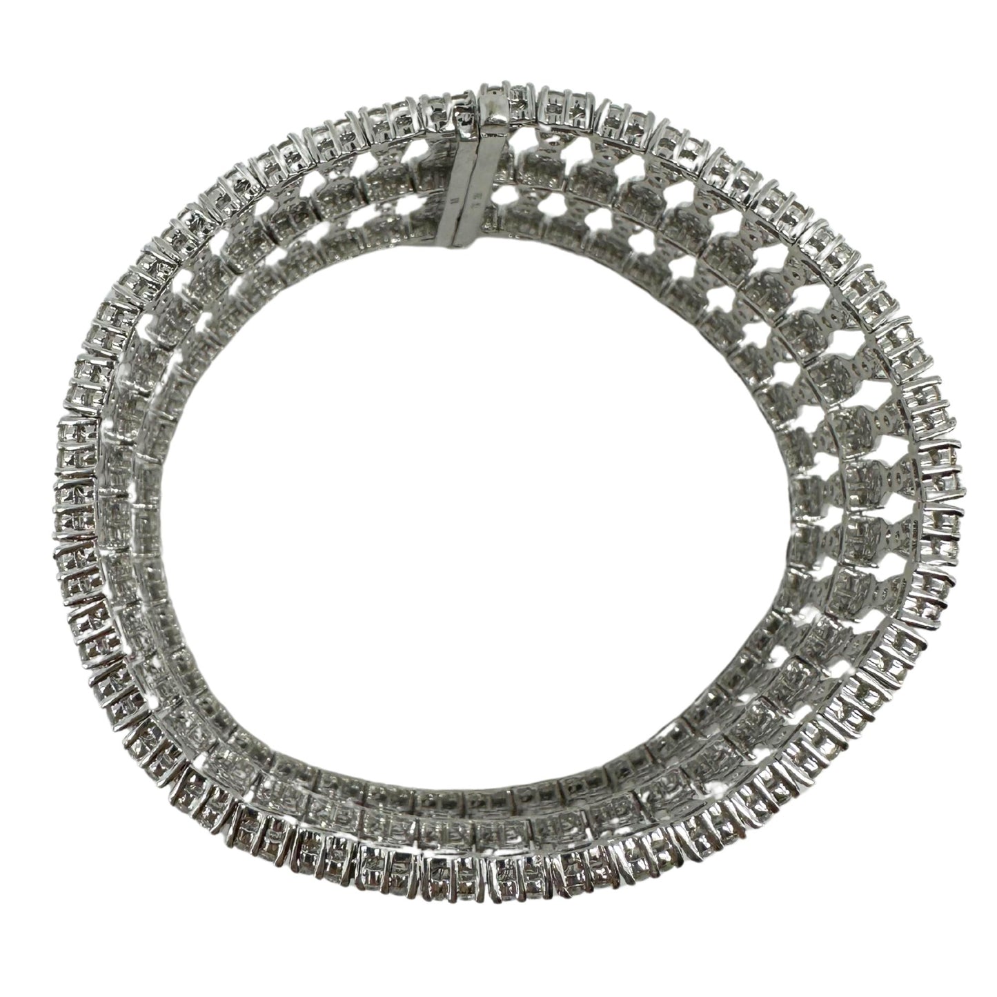 18K White Gold 9.48 Carat Diamond Bracelet - 7 inches