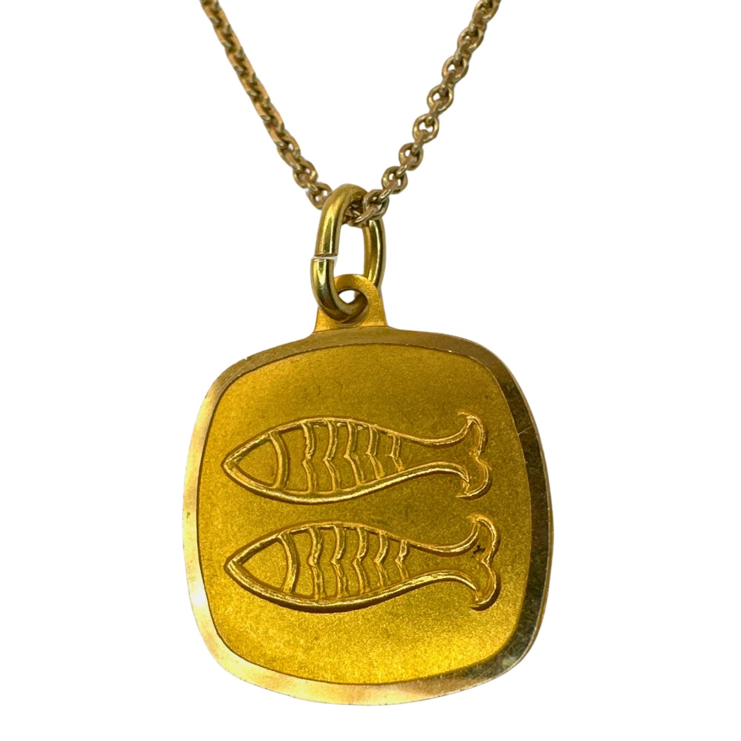 18k Yellow Gold Pisces Pendant with 14k Chain