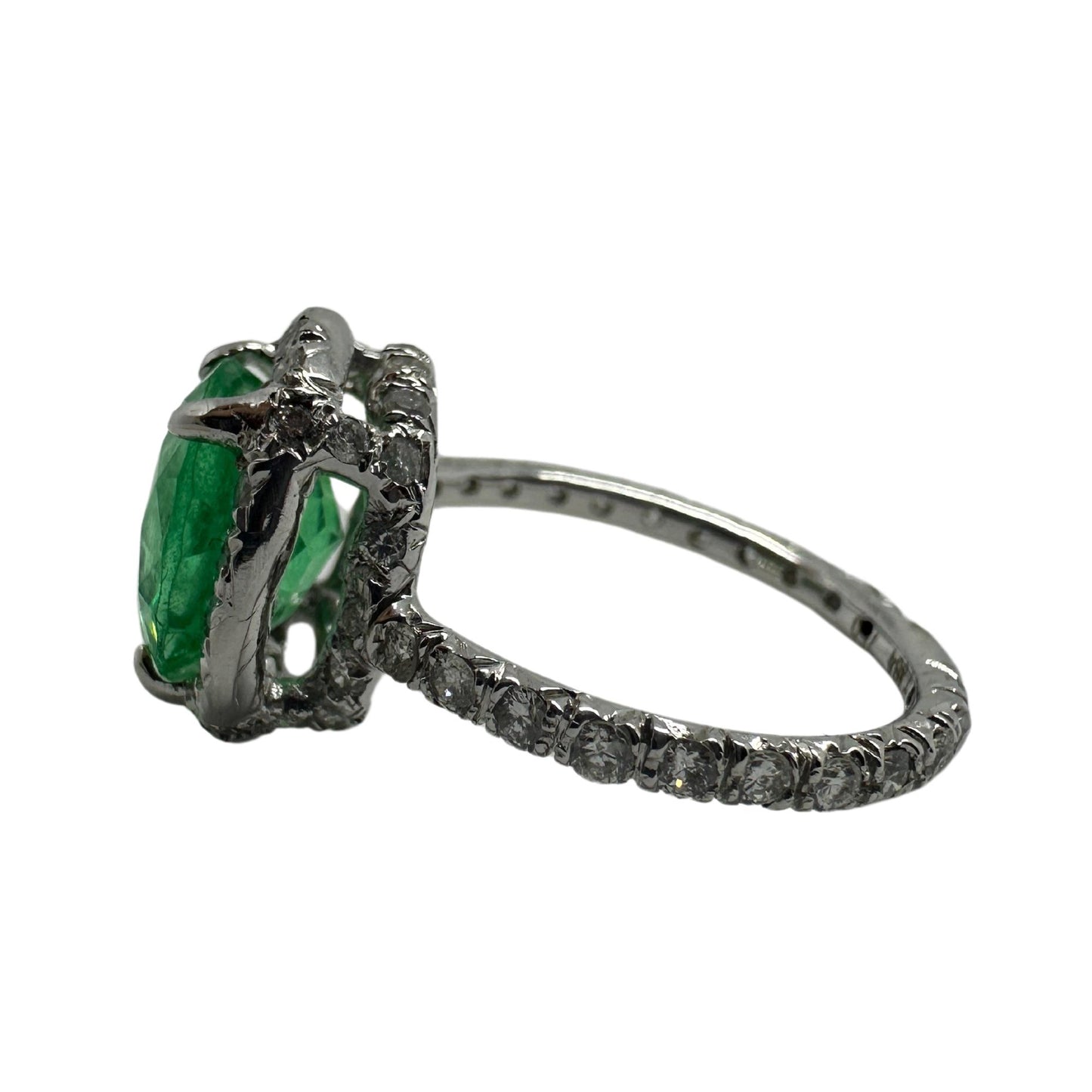 18k Diamond and Emerald Ring