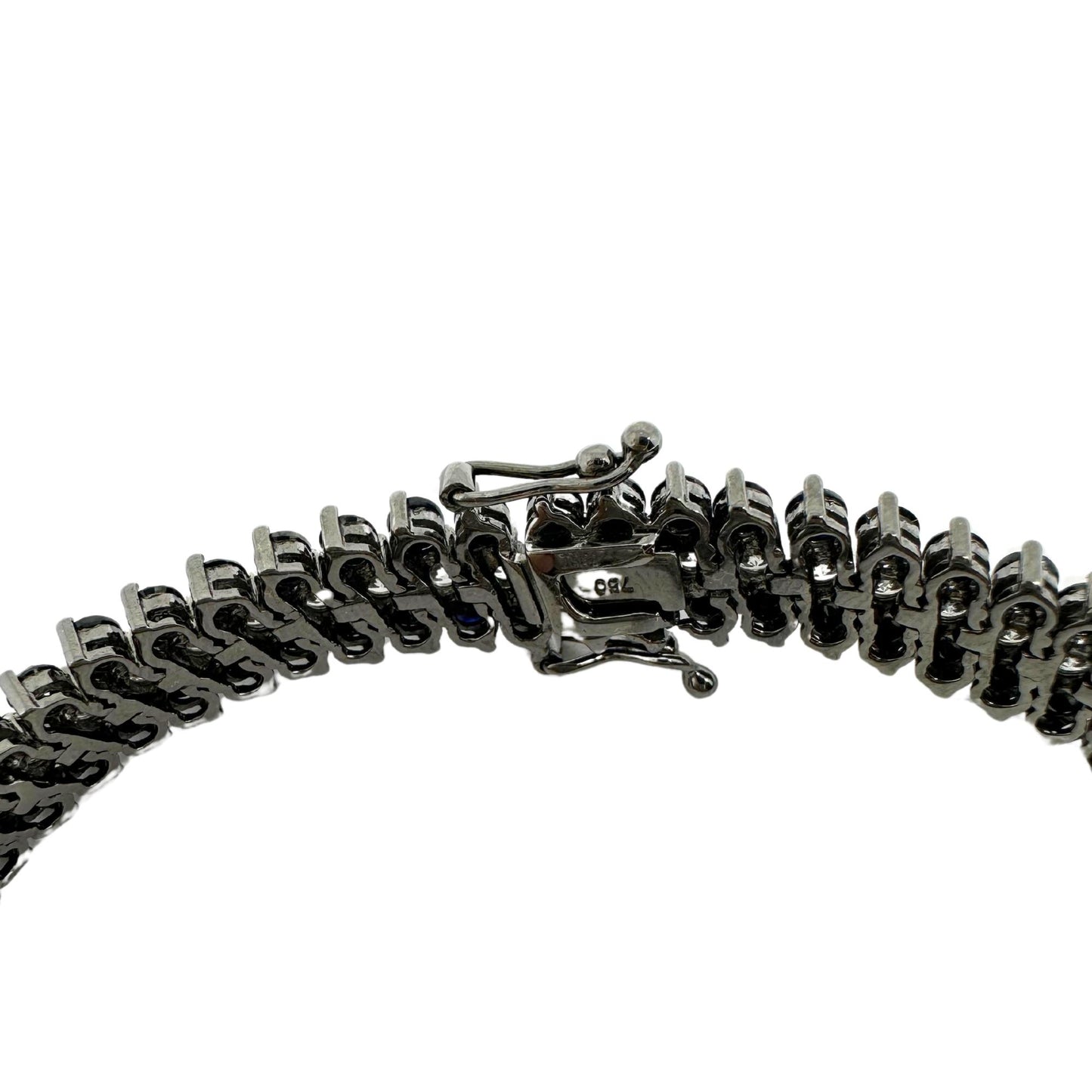 18k White Gold Black and White Diamond Tennis Bracelet