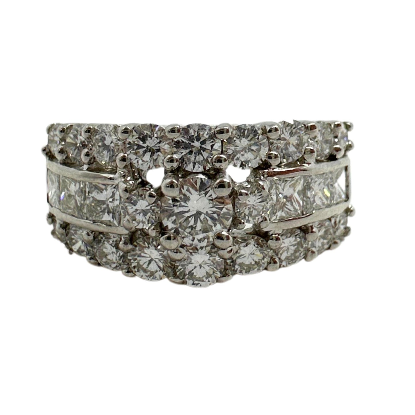 18k Princess Cut Diamond Band Ring