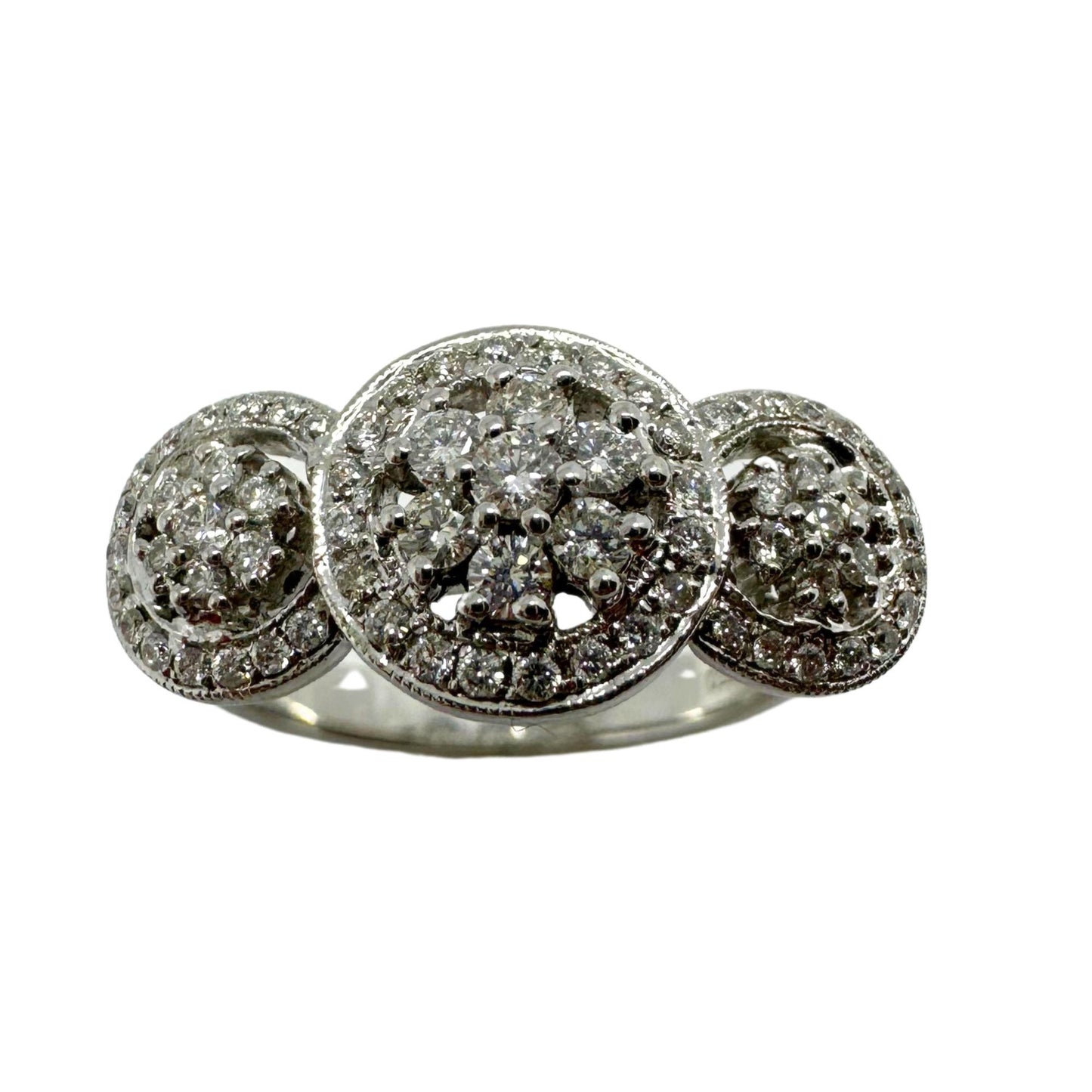 18k White Gold Diamond Cluster Ring