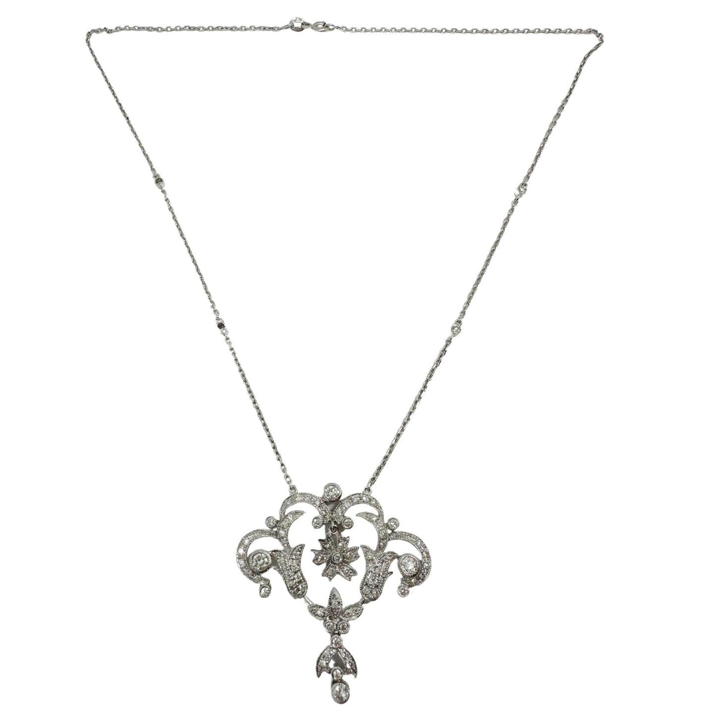 18K White Gold Diamond Necklace
