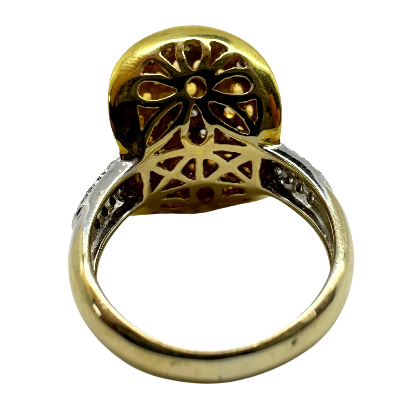 18K Two Tone MultiColor Diamond Cocktail Ring