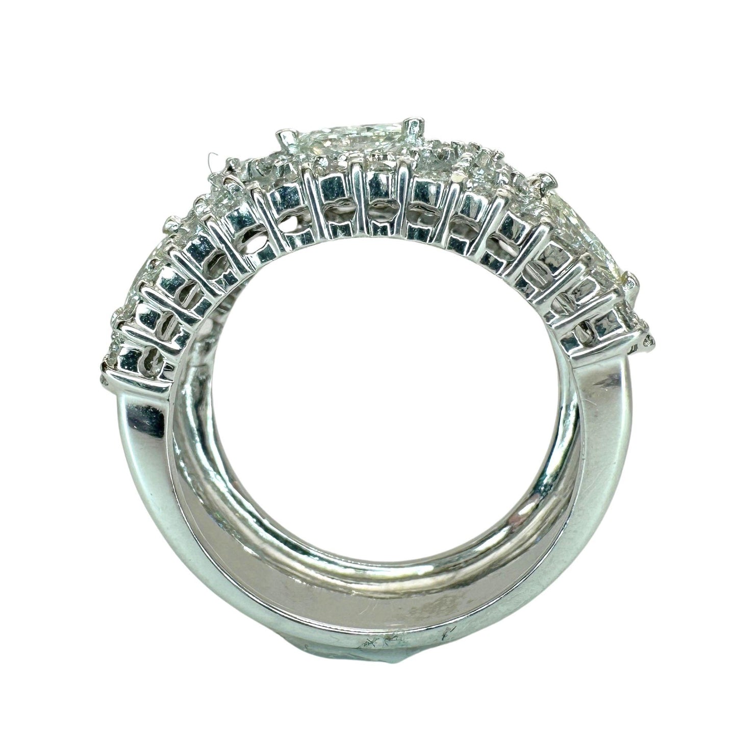 18k Marquise Cut Wide Band Diamond Ring