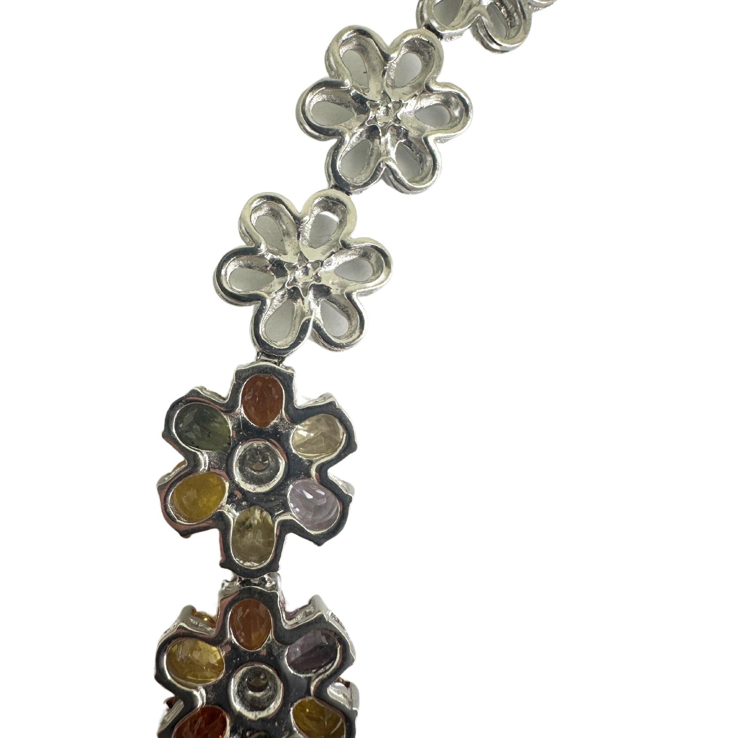 18k Modern Pear Cut Multicolor Sapphire and Diamond Necklace