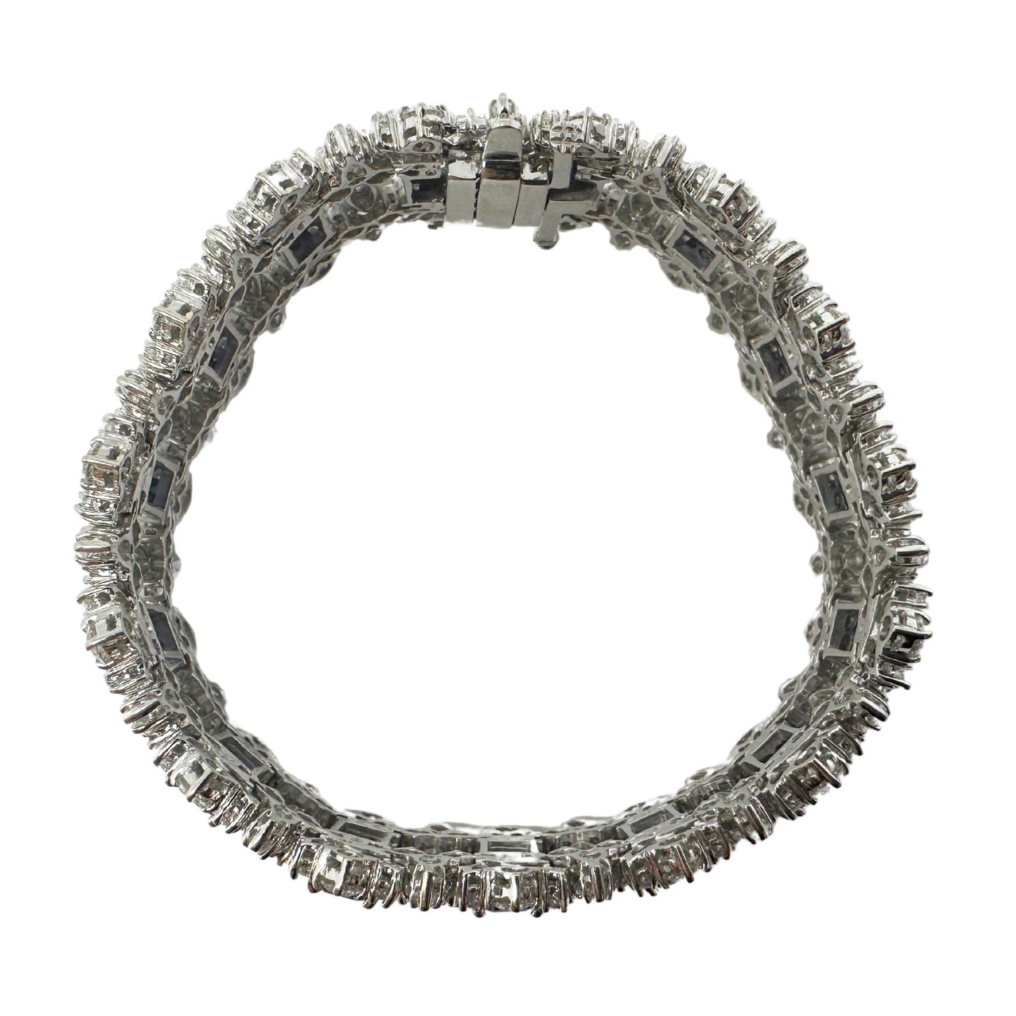 18K White Gold Diamond and Sapphire Bracelet