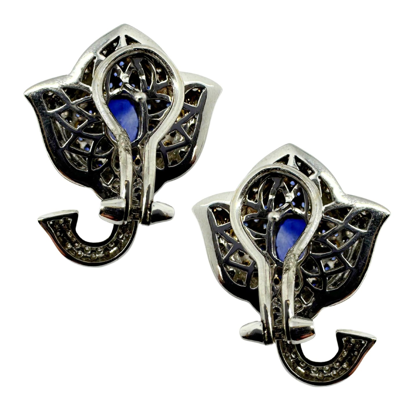 18k White Gold Diamond and Sapphire Earrings