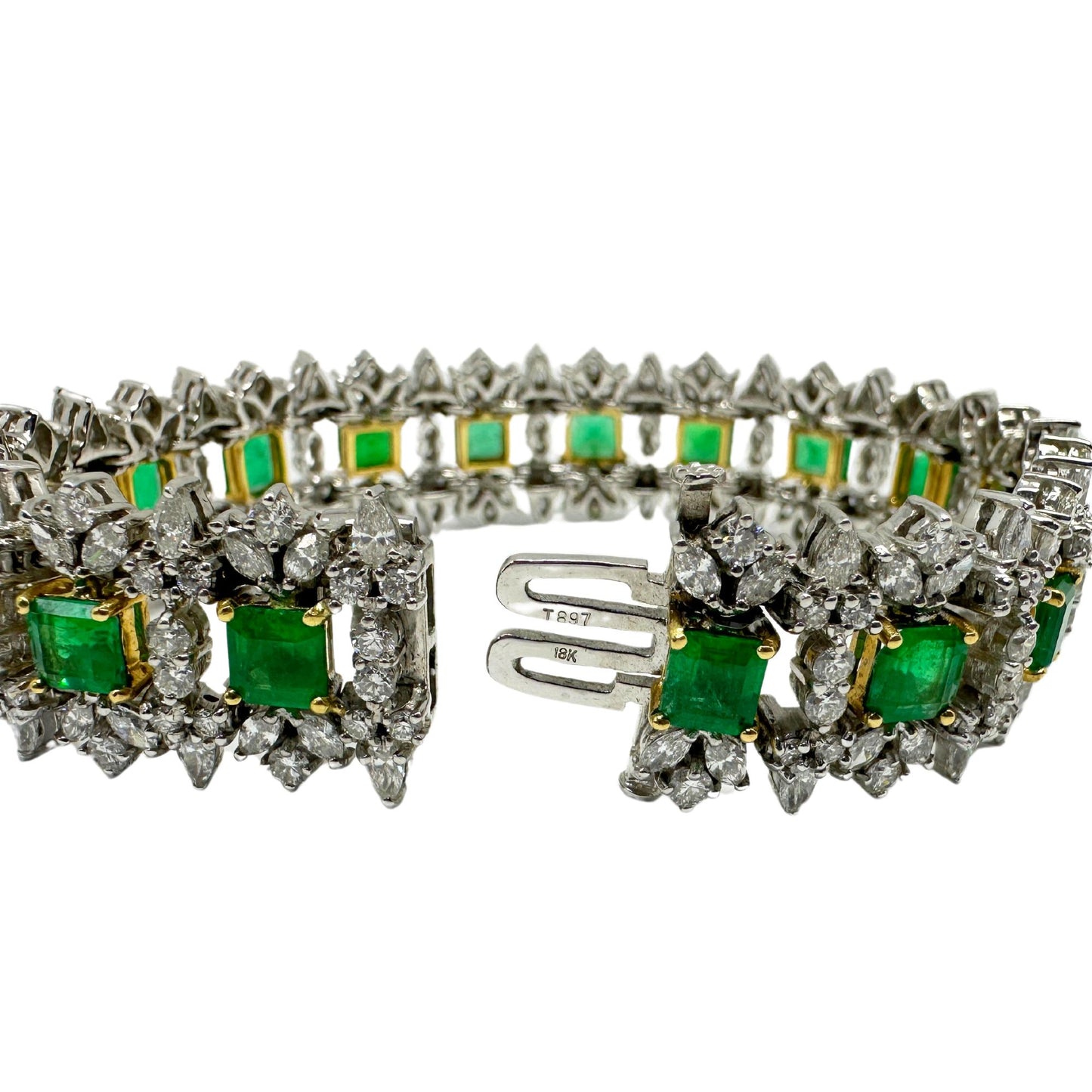 18K Diamond and Emerald Bracelet