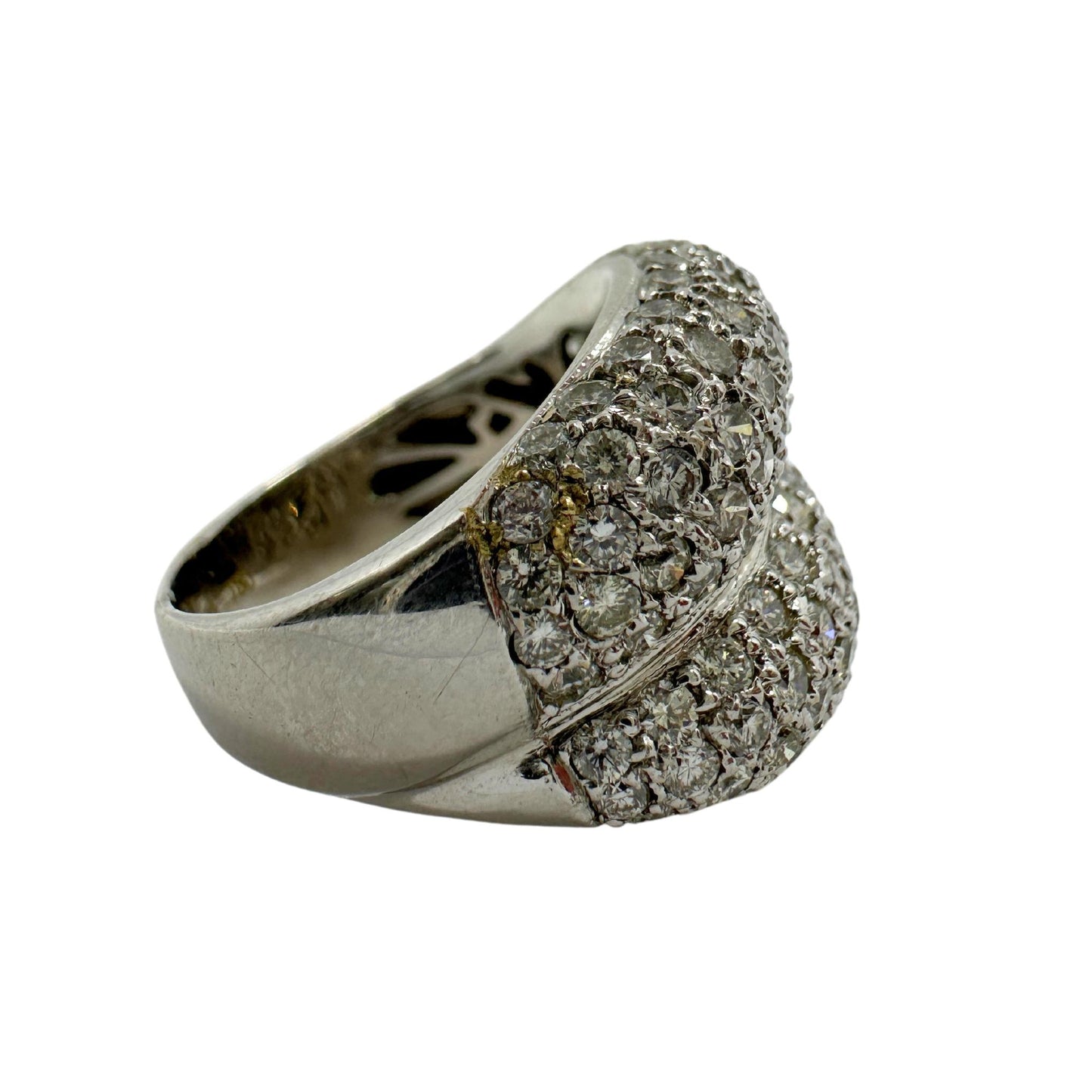 18k White Gold Diamond Wide Band Ring