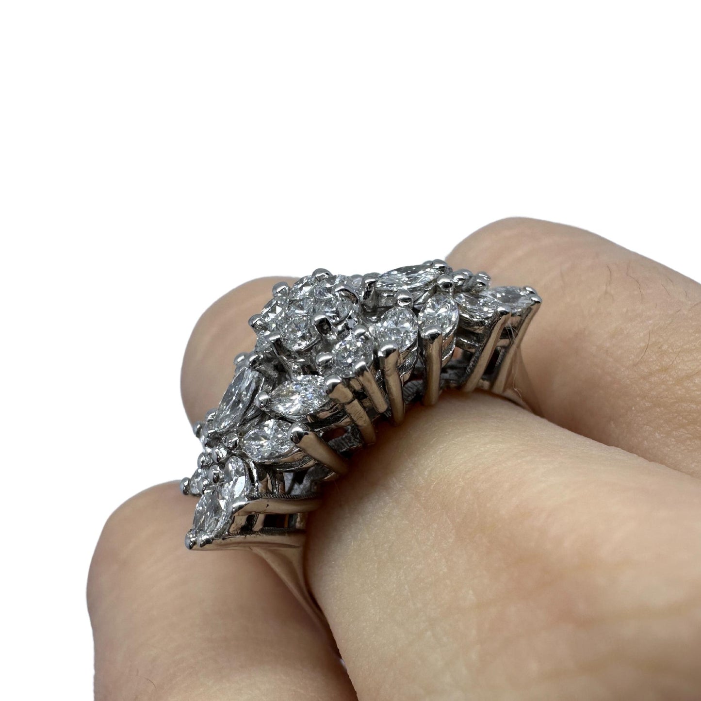 18k White Gold Marquise Cut Diamond Ring