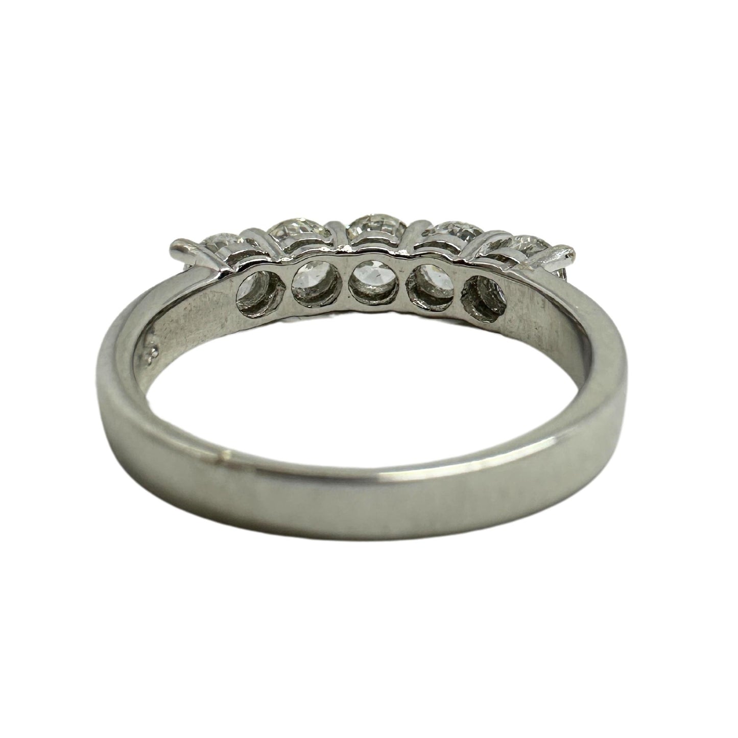 18K White Gold Five Stone Diamond Band