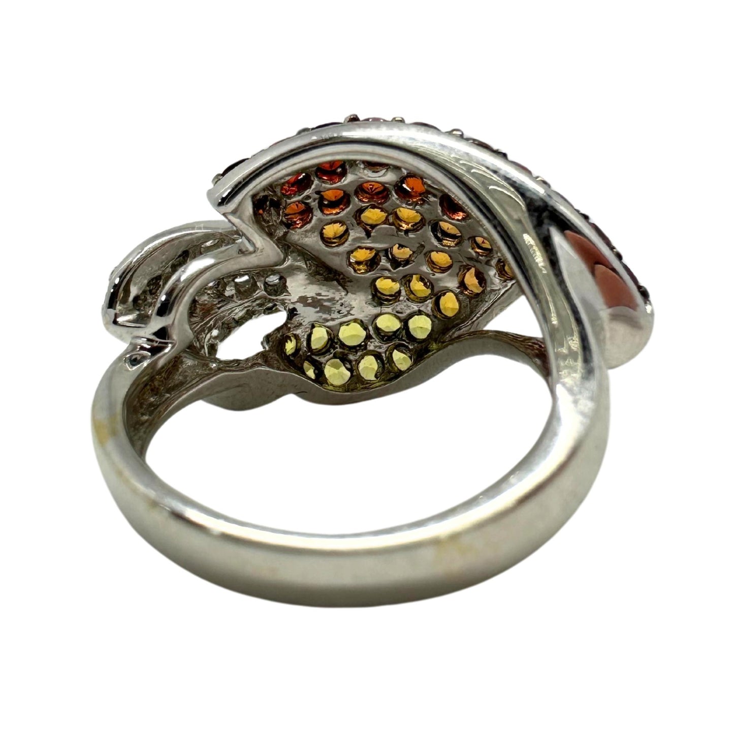 18K White Gold Diamond and Multi Sapphire Ring