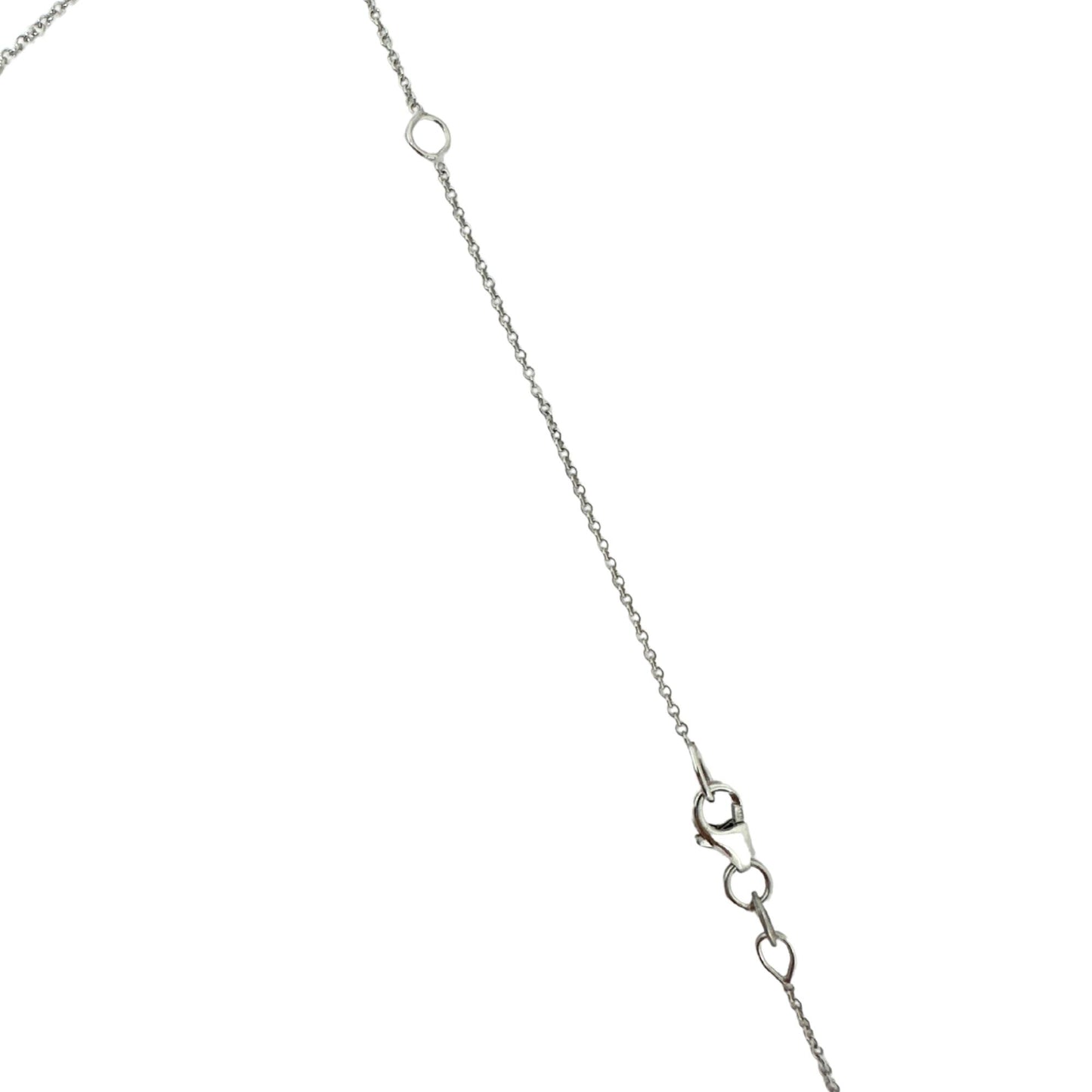 18K White Gold Diamond and Emerald Pendant Necklace