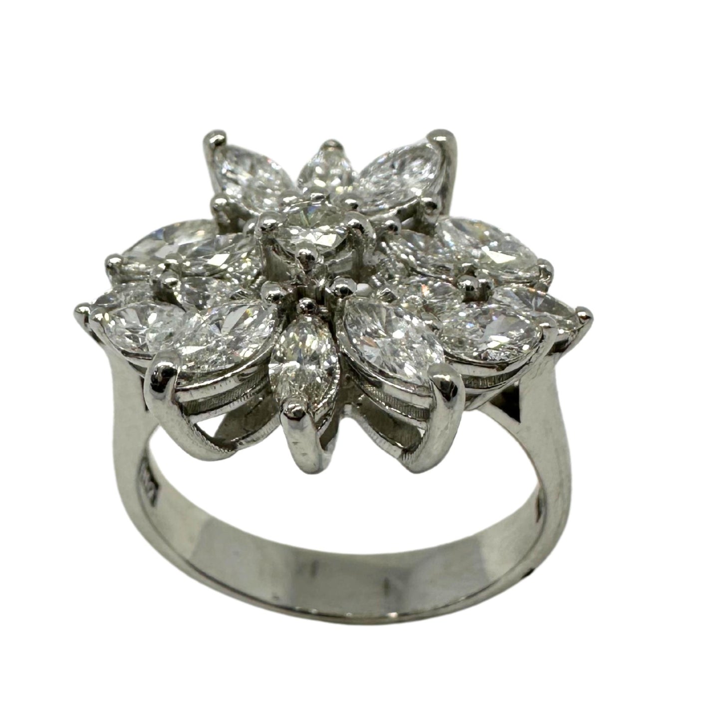18K White Gold Marquise Cut Diamond Ring