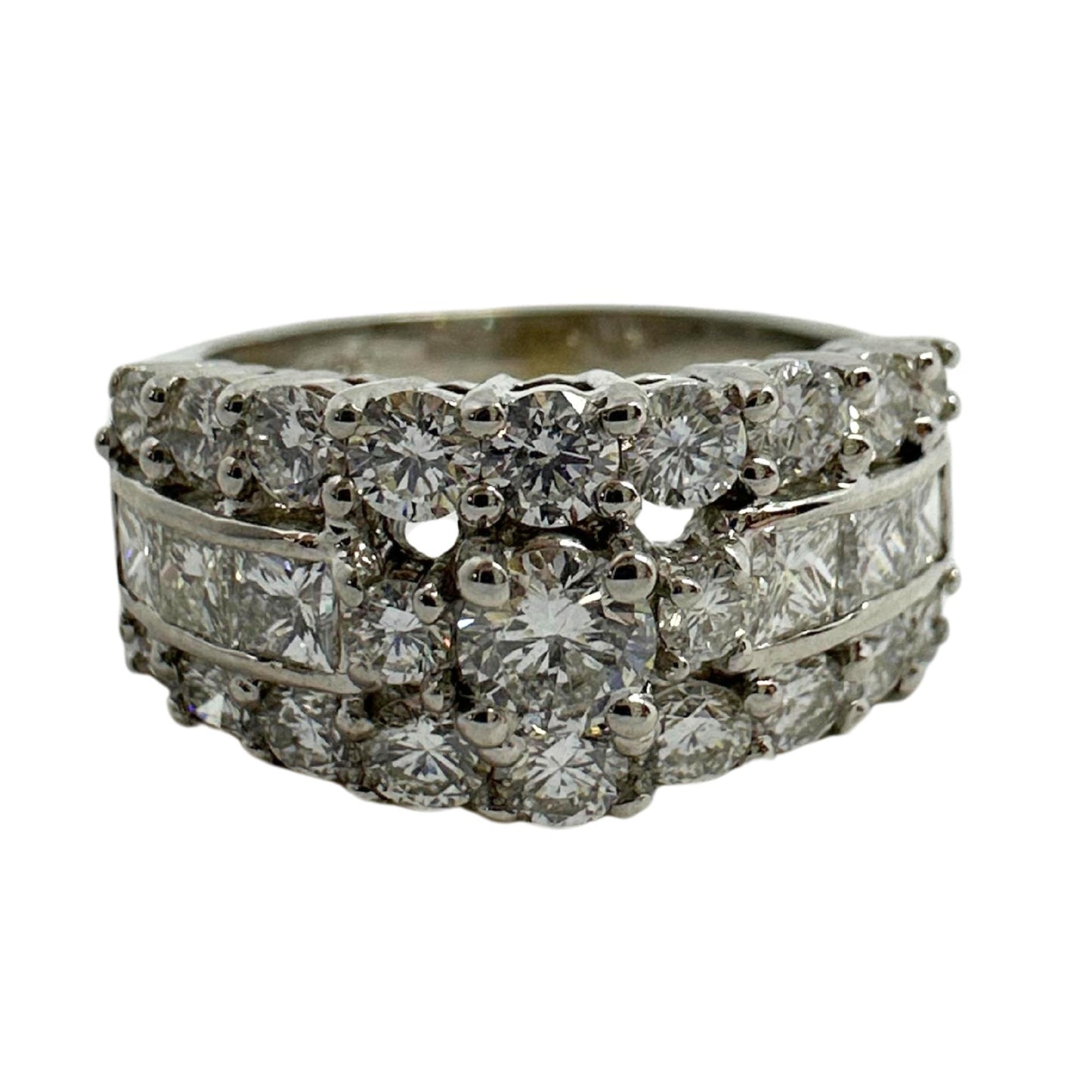 18k Princess Cut Diamond Band Ring