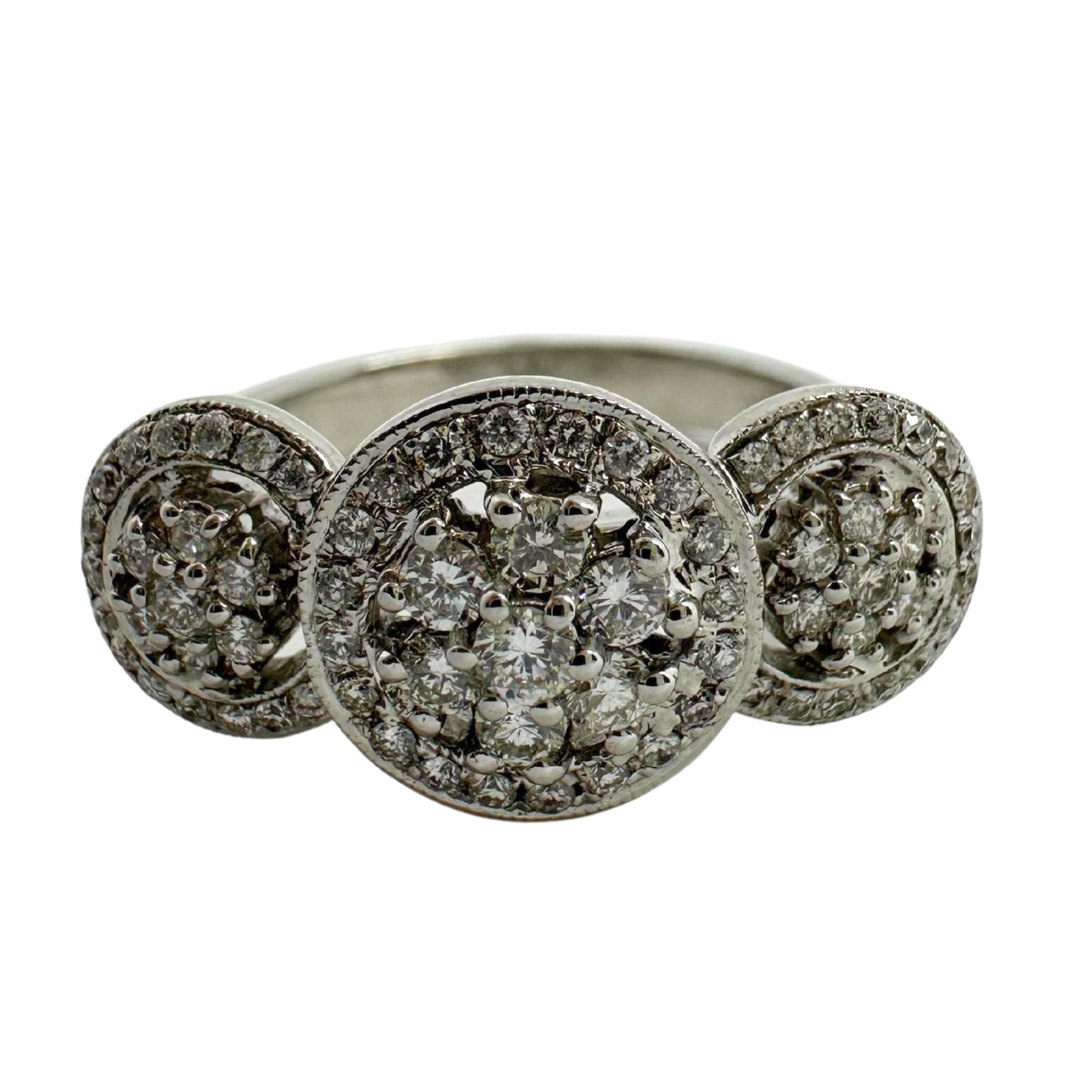 18k White Gold Diamond Cluster Ring